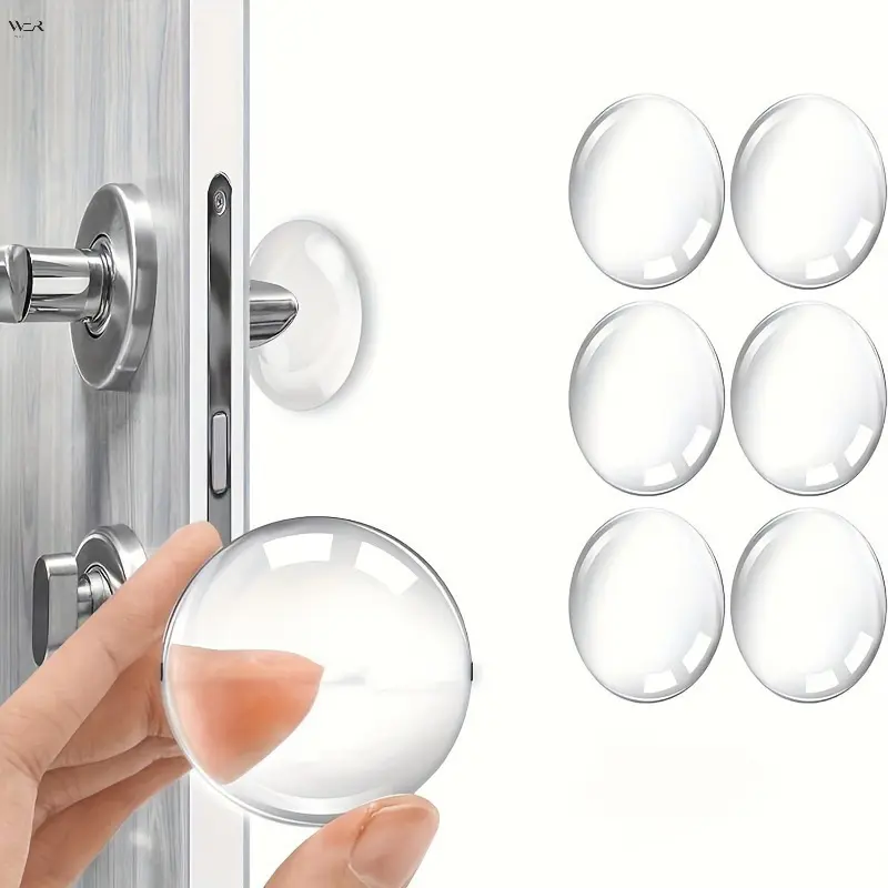 Self Adhesive Clear Silicone Door Stopper Bumpers, Round Transparent Wall Protector Pads for Door Knob Cabinet Drawer Furniture Anti-Collision Noise Dampening Shock Absorbing Buffer Pads 3 Sizes
