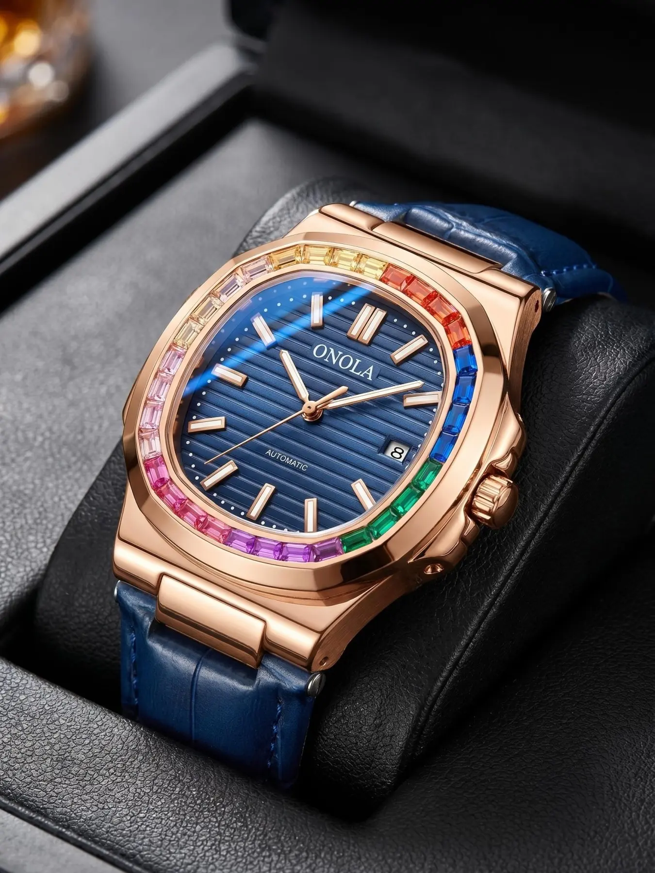 Luxury Onola Automatic Wristwatch, High Quality Watches, Men Fashion Watch, Business Casual 30m Waterproof Mechanical Men's Watch, Stainless Steel Case, Analog Face, All Seasons, Elegant Watch