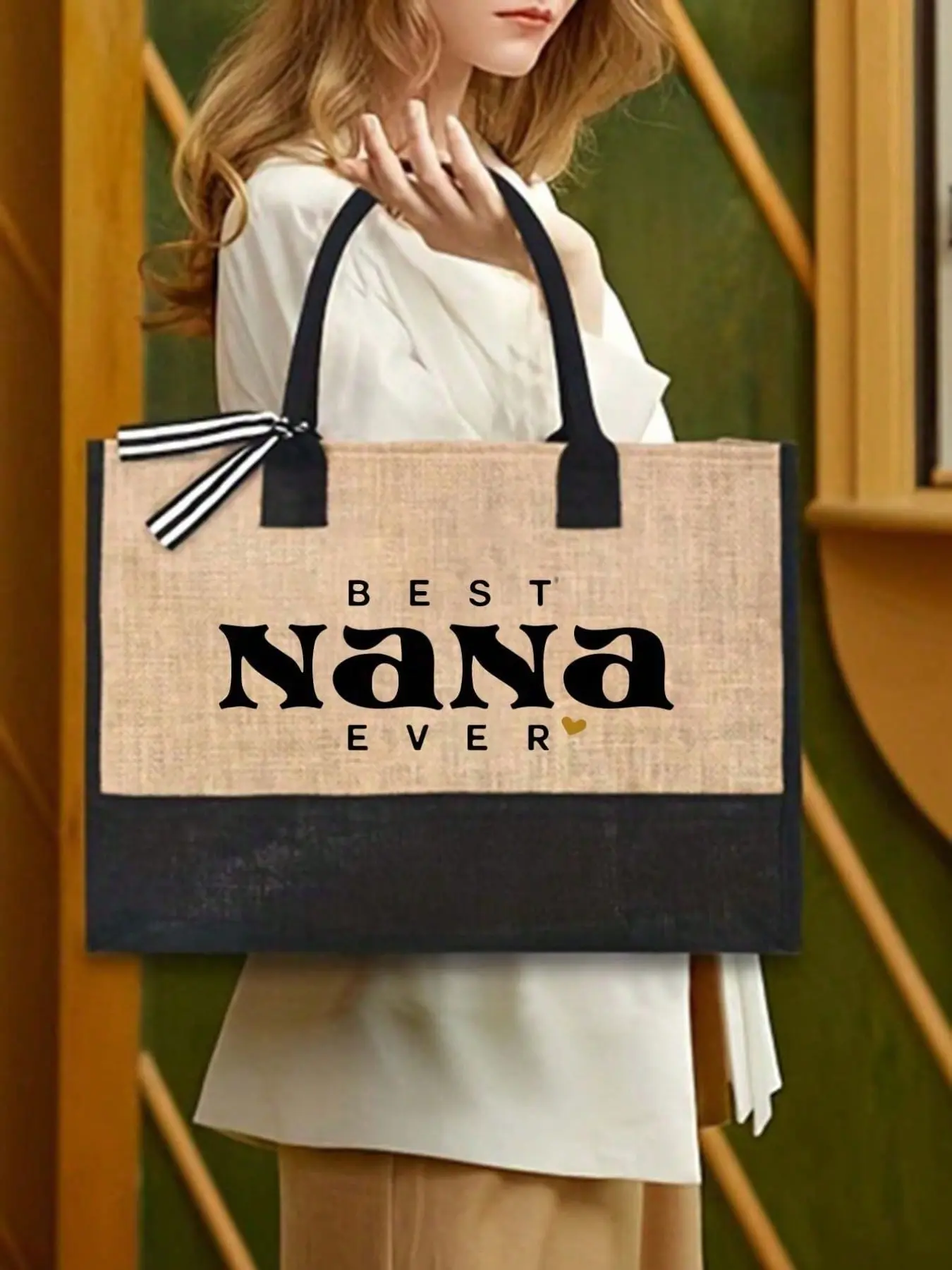 Gift Set for Grandma, Reusable Canvas Tote Bag + Coin Purse, Personalized Retirement Gift, Includes Scarf, All Seasons