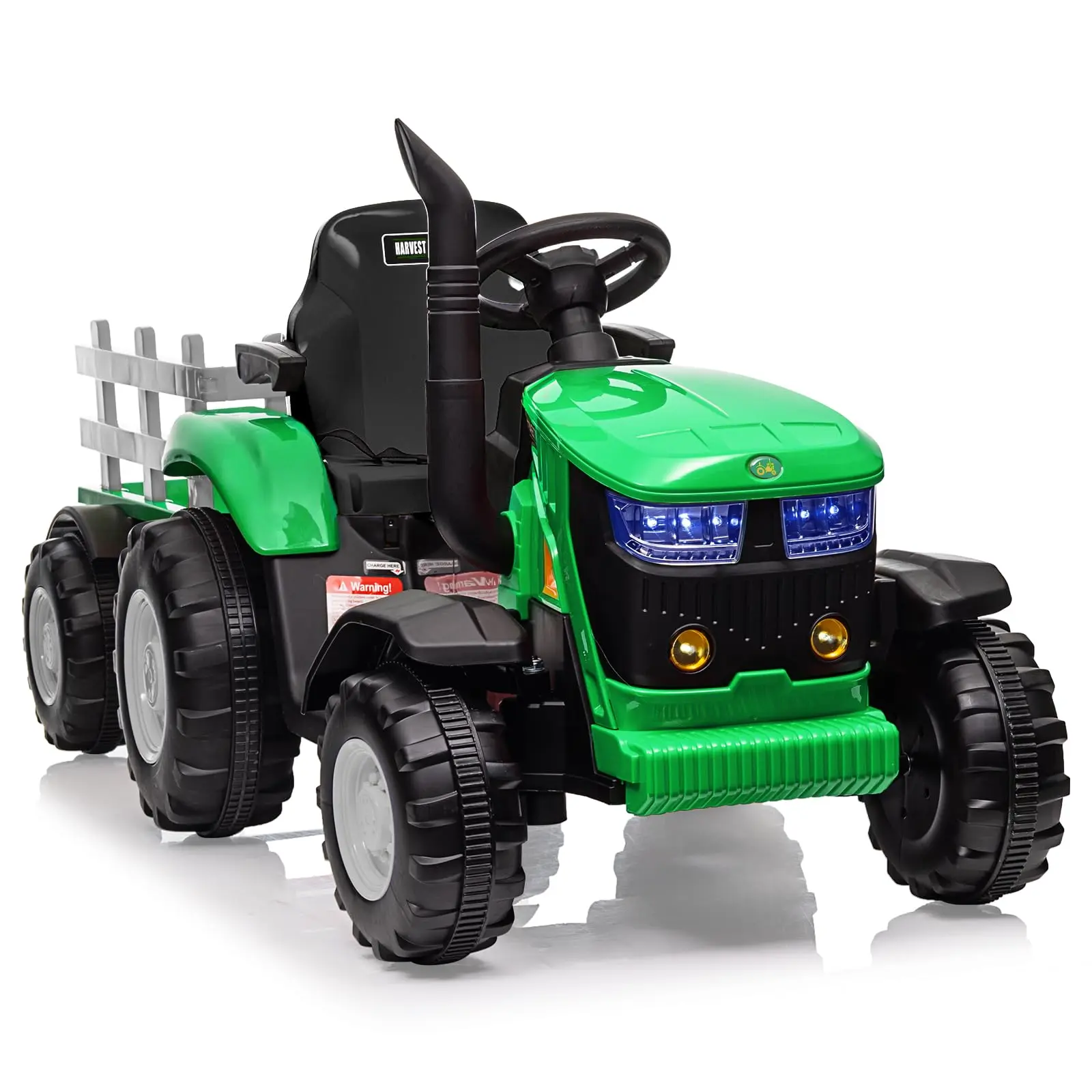 Electric Ride-On Tractor for Kids, 12V Battery-Powered Vehicle with Dual 35W Motors, 4 Wheels, 4 mph, Supports up to 66 lbs, Ages 3-6