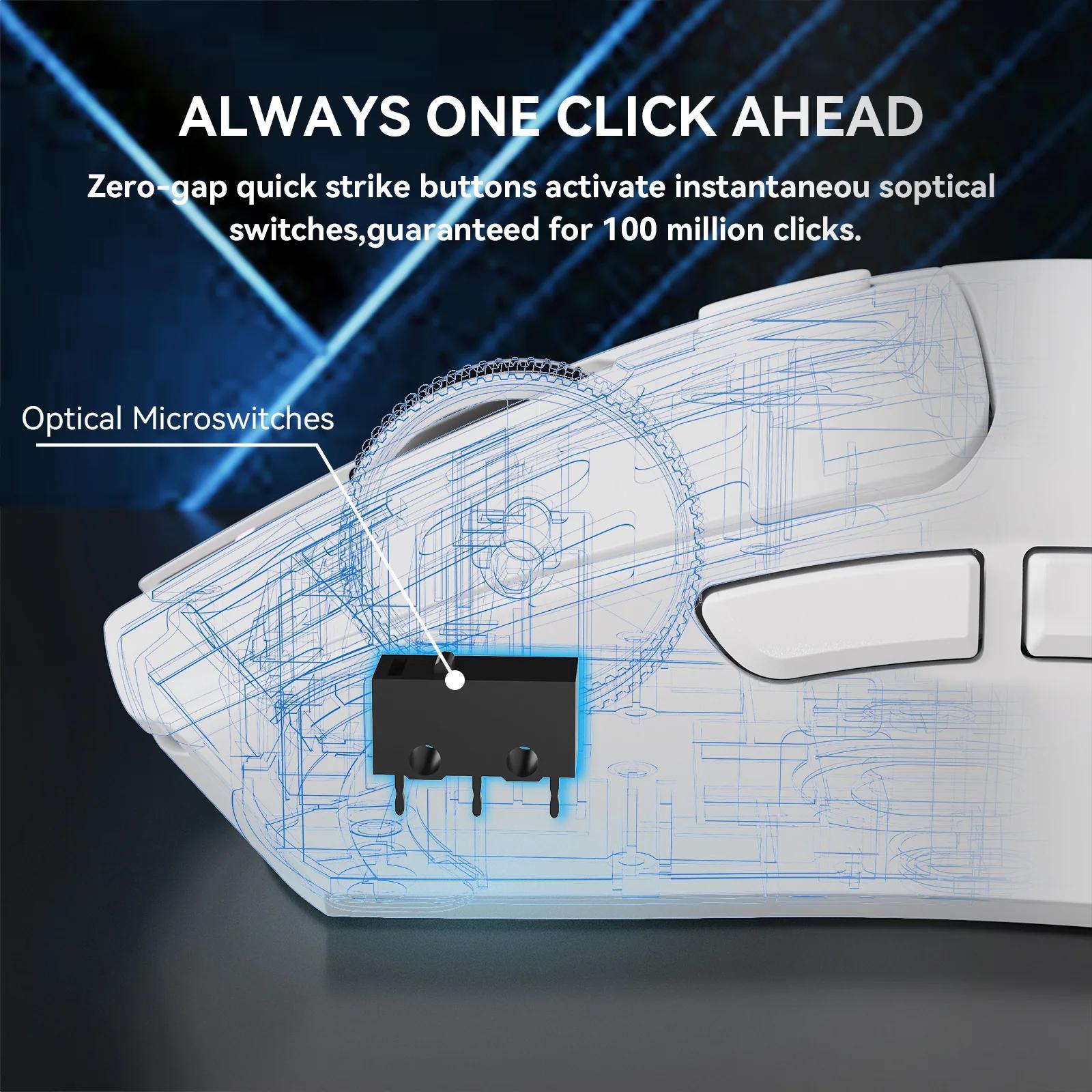 ATTACK SHARK Attack Shark X1 Wireless Gaming Mouse, Ergonomic Mouse, Magnetic RGB Charging Mouse, Optical Micro Switch Mouse for PC MAC Gamer