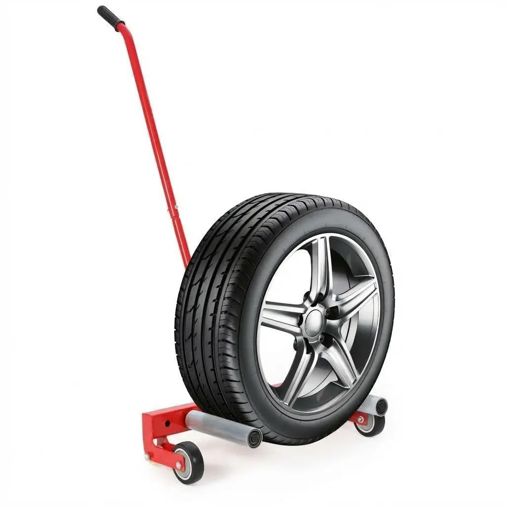 Heavy Duty Adjustable Tire Wheel Dolly – 330lbs Capacity, 23.5"-43.5" Width, 8in 360° Rollers for Semi Truck, SUV, Skid Steer, ATV, RV & Trailer, Easy Tire Lifting