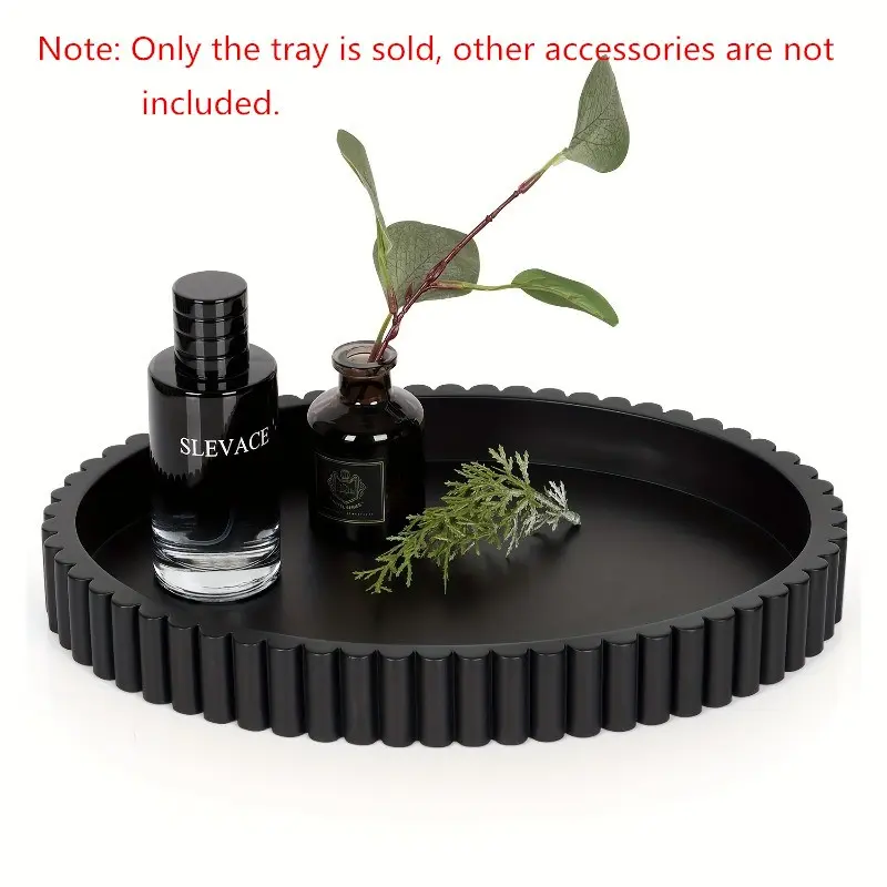 Modern Silicone Round Tray for Coffee Table Decor, Contemporary Minimalist Sleek Design Art Centerpiece, Home Decoration, Perfume Display, Fashion Centerpiece, Coffee Bar Decor