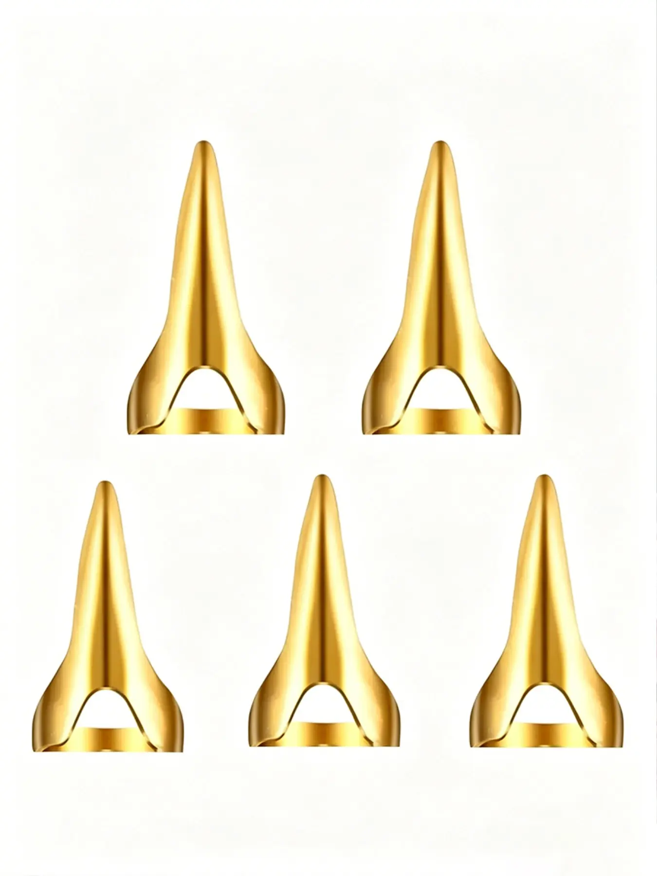 5Pcs Metal Shiny Hair Parting Finger Rings, Smooth Rounded Tip No Break Hair ，Fast Precise Sectioning Tool, Time-Saving Aid For Hair Extensions Braiding Hair Dyeing, Braider Tool