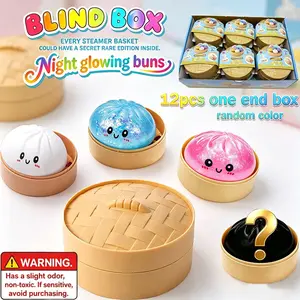 12pcs - A giant dumpling shaped soft and cute blind box with rich expressions, Mysecret Bun stress relieving toy, made of soft TPR material, for stress relief and opening surprises. Valentine's Day and Easter gifts, suitable for children to exchange.