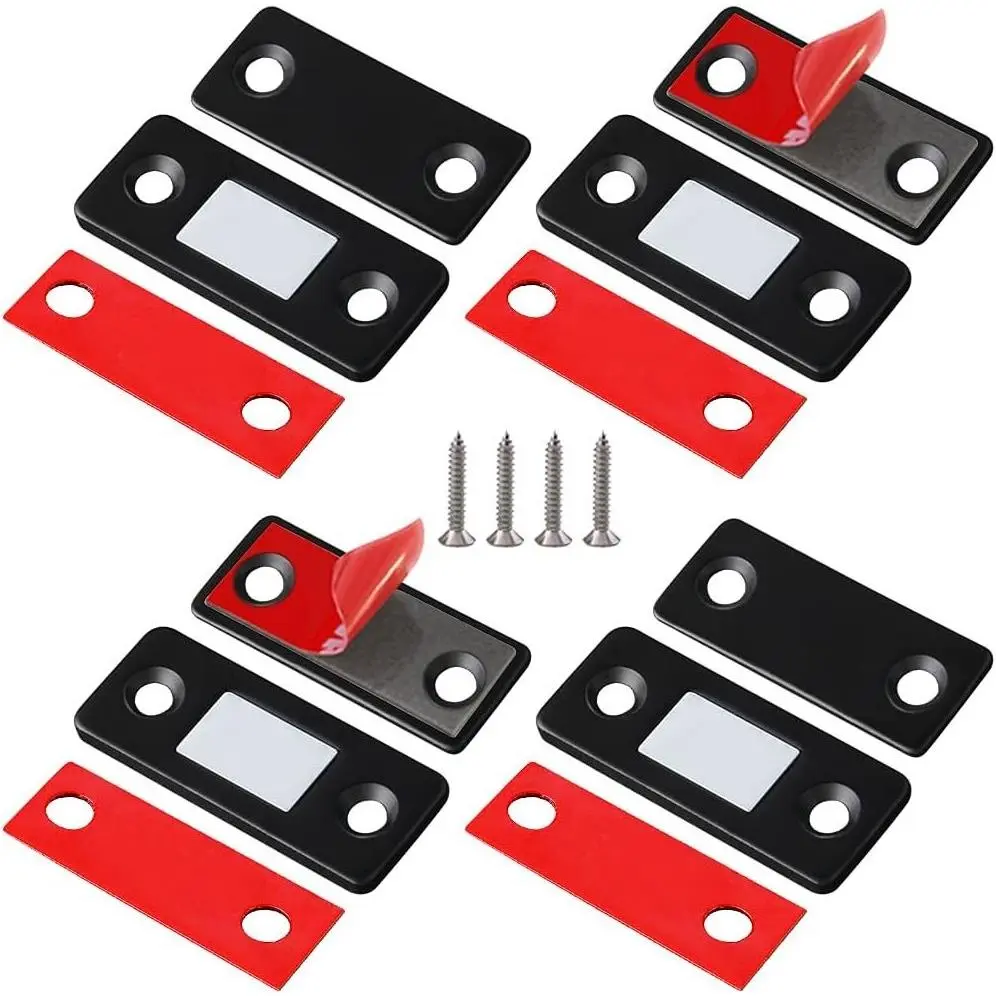 4 Pack Ultra Thin Cabinet Magnetic Catch, Stick on Drawer Magnets, Cabinet Latch Magnetic Closures for Kitchen Closet Doors
