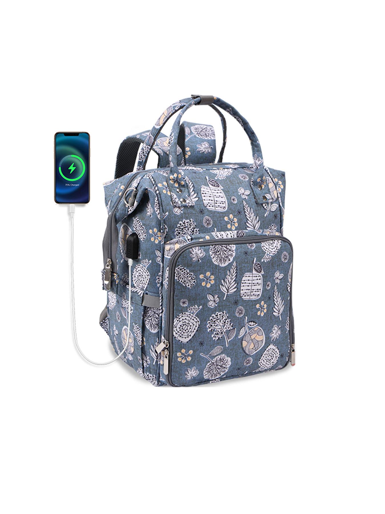 Knitting Tool Storage Bag, Portable Large Capacity Travel Organizers, Outdoor Travel Bag with External USB