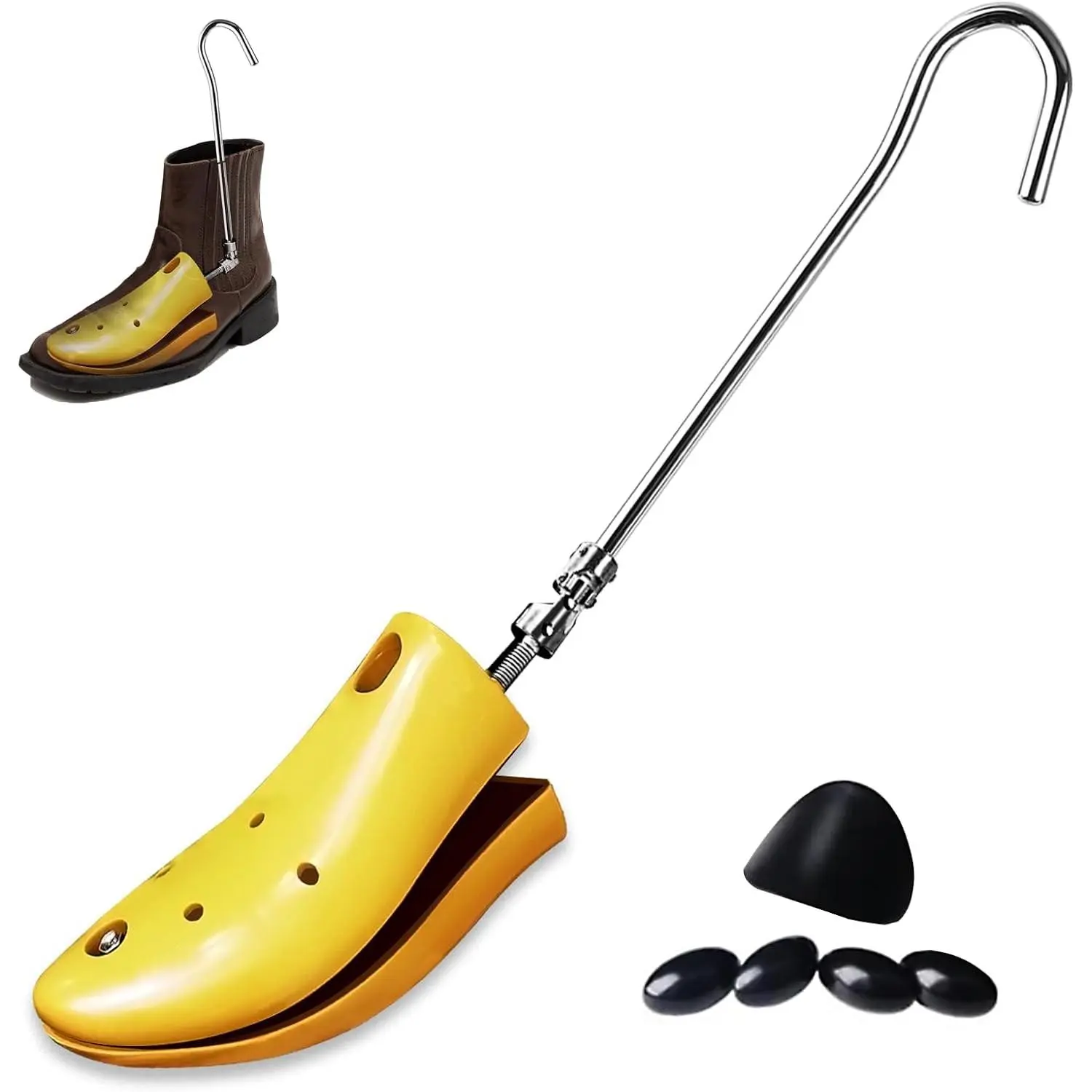 Boot Stretcher for Cowboy Boots,1 pack Adjustable Shoe Stretcher for Thick Feet, Stretching Hiking Working Boots Instep Height, for Sneakers Flat Shoes Boots, for Men’s size 7-10, Women 8-11