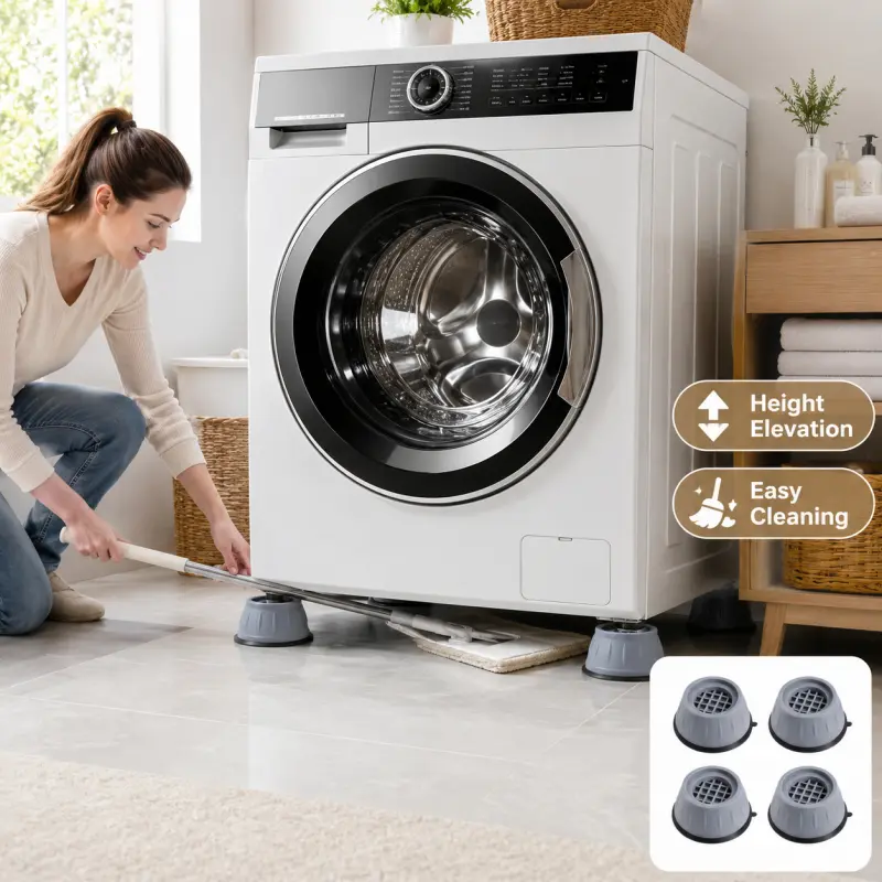 4-Pc Anti-Vibration Stabilizer Pads for Large Home Appliances, Wear-Resistant Shock Absorbers for Washing Machines, Effective Noise & Vibration Reduction
