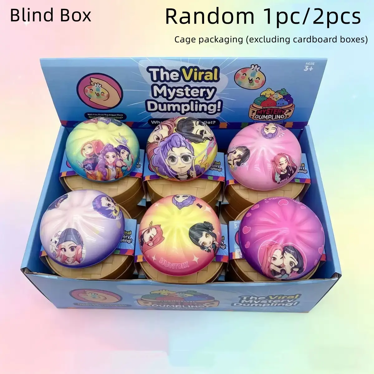 Random 1-Count/2-Count Exorcism Girl Anime Giant Zongzi Stress Relief Squishy Toy, Squid Sensory Toy, Soft Material, Unboxing Surprise, Anxiety Relief Party Gift