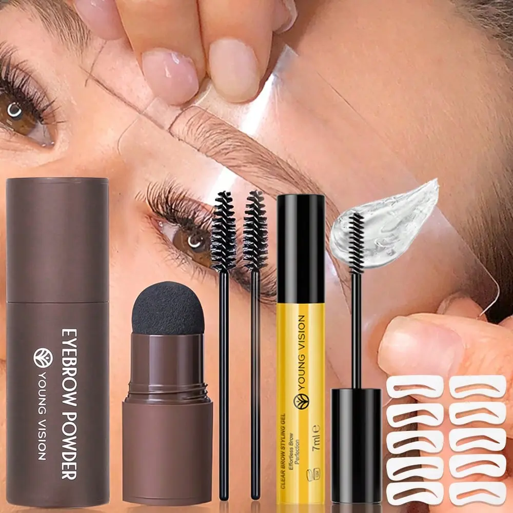 2 Sets Of Eyebrow Makeup Kits: 1 Matte Eyebrow Powder For Shaping The Hairline And Outlining, Along With A Eyebrow Card; 1 Transparent Eyebrow Gel For Creating A Voluminous And Distinct Look, With Wild-Looking Eyebrows.