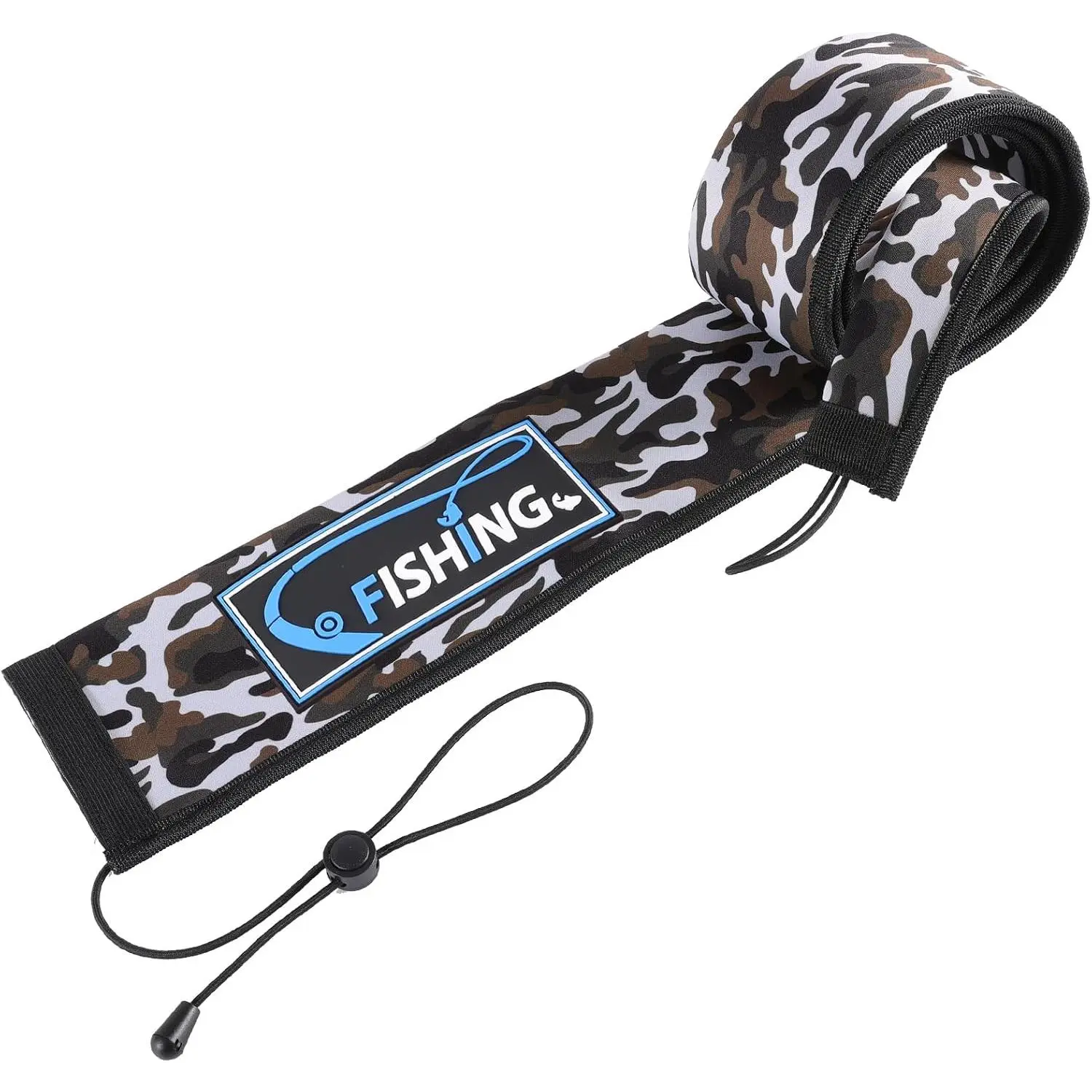 Lightproof Neoprene Fishing Rod Sleeves - Fishing Rod Cover Rod Sock | Puncture Resistant, UV-Resistant, Camo Fishing Pole Sleeves, for Casting, Trolling, Spinning Rods, for Storage & Transport