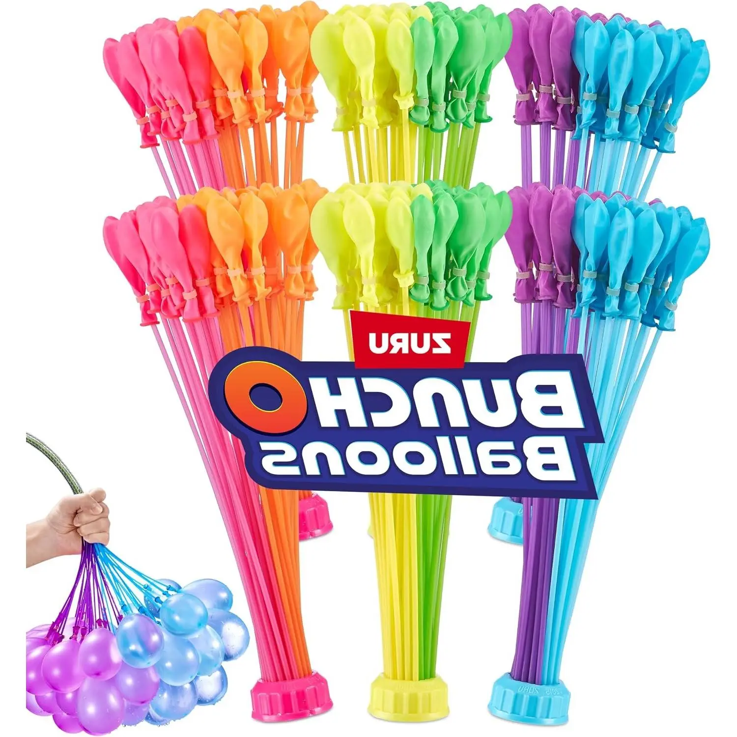 Bunch O Balloons Tropical Party (6 Pack) by ZURU, 200+ Rapid-Filling Self-Sealing Tropical Colored Water Balloons for Outdoor Family, Friends, Children Summer Fun (6 Pack)