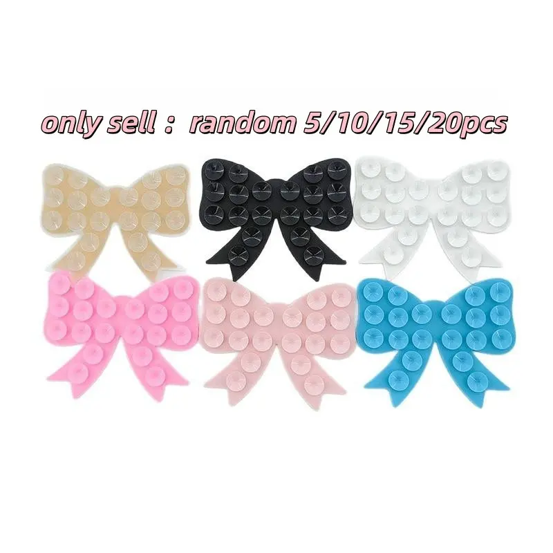5/10/15/20pcs Bow-Shaped Silicone Suction Cups, Strong Adhesion for Phones and Tablets, Anti-Slip Adhesive, Single-Sided Design, Stand