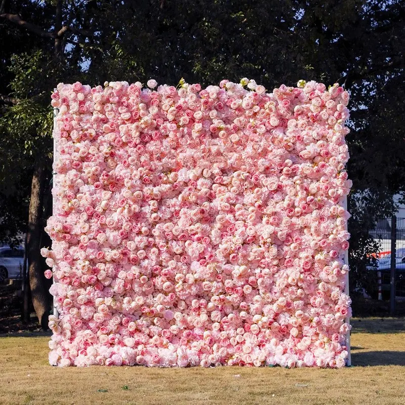 Flower Wall Background, Realistic Floral Wall, Wedding Decoration Outdoor, Valentine's Day Setup, Live Stream Backdrop, Bouquet Plant Wall