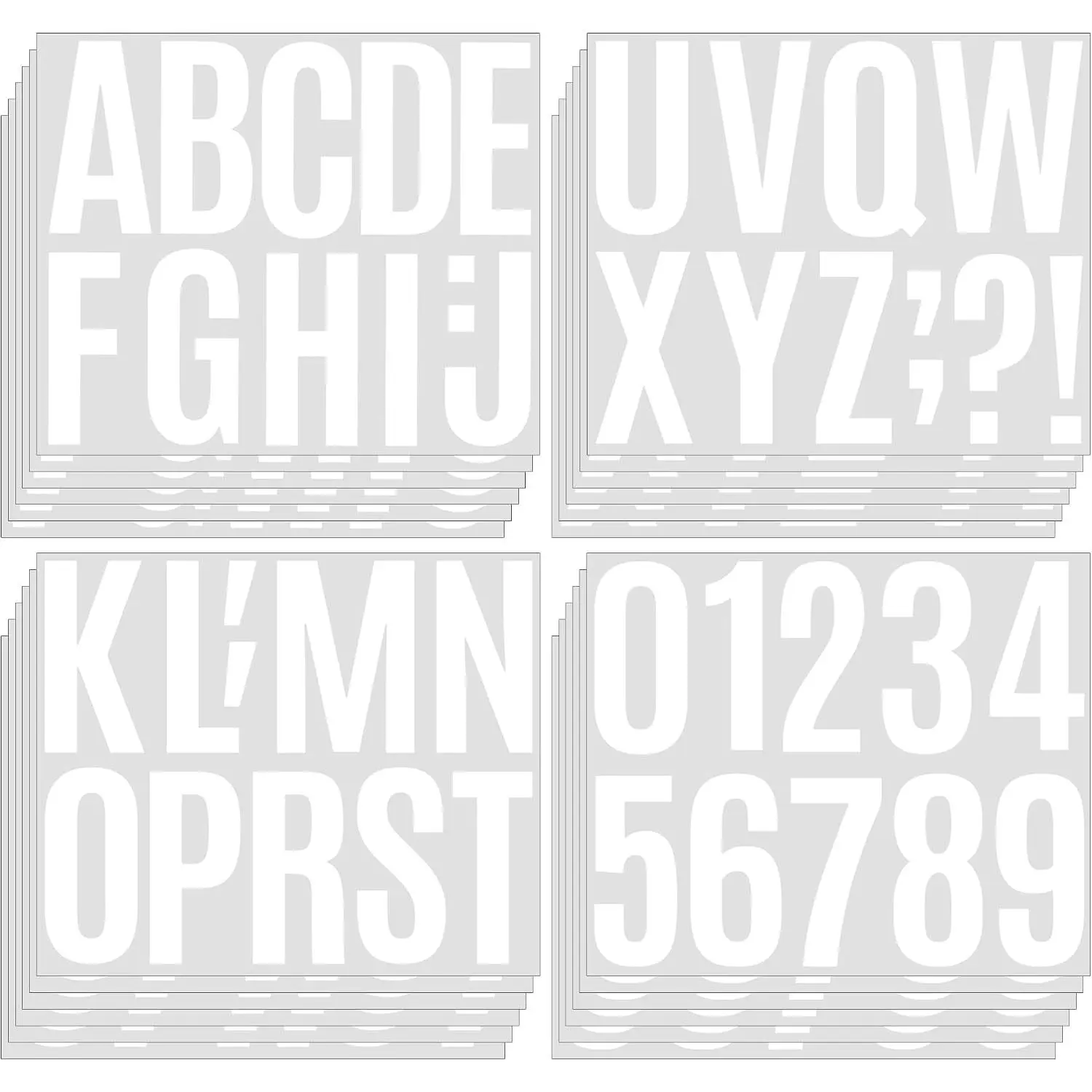 264 count Letter Stickers Large Mailbox Numbers and Letters,Self-Adhesive Vinyl  Alphabet Stickers for Mailbox Window Door Sign  Poster Board Bulletin Board Classroom Decor (White,4 Inch)