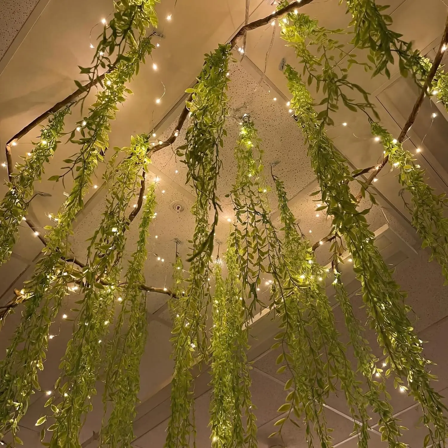Jungle Theme Decoration Set, 68.9ft Artificial Hanging Willow Vines Greenery for Classroom, Woodland Forest Rainforest Safari Party, Enchanted Indoor Outdoor Home Garden Wall DIY Decor