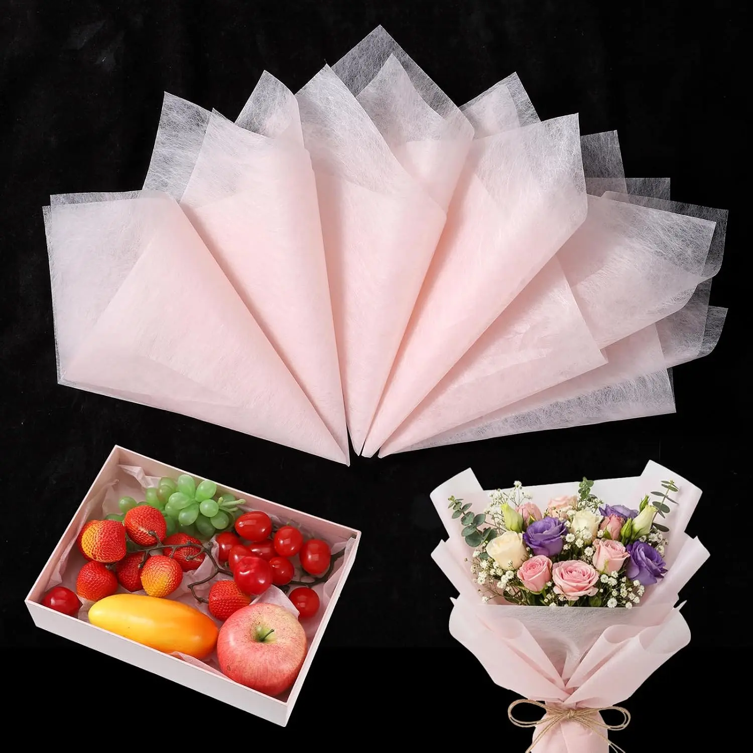 80 Sheets Tissue Flower Wrapping Paper 11.8"x11.8" Milky White Non-woven  Floral Bouquet Wraps Withdrawable Lining Paper for Florist Packaging Arrangement Bouquet Arrangement &  Bouquets