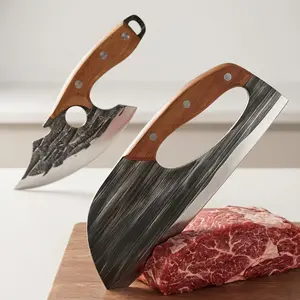 Buy 1 Get 1 Free Forged Kitchen Knife Set - Sharp Durable Meat Cleaver Chef Knife, Ergonomic Non-Slip Handle, Precision Cutting Bone Chopper Gift Box