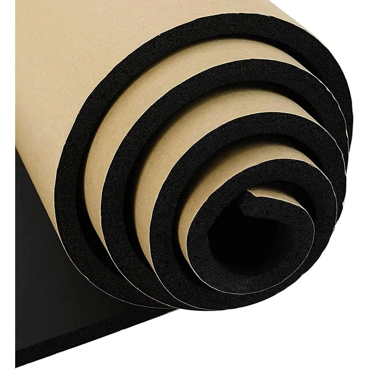 3/4''T x 12''W x 59''L Neoprene Sponge  Rubber Sheet Roll with Self-Adhesive Easy Cut DIY Adhesive Padding   Multi-Function Soundproof, Black