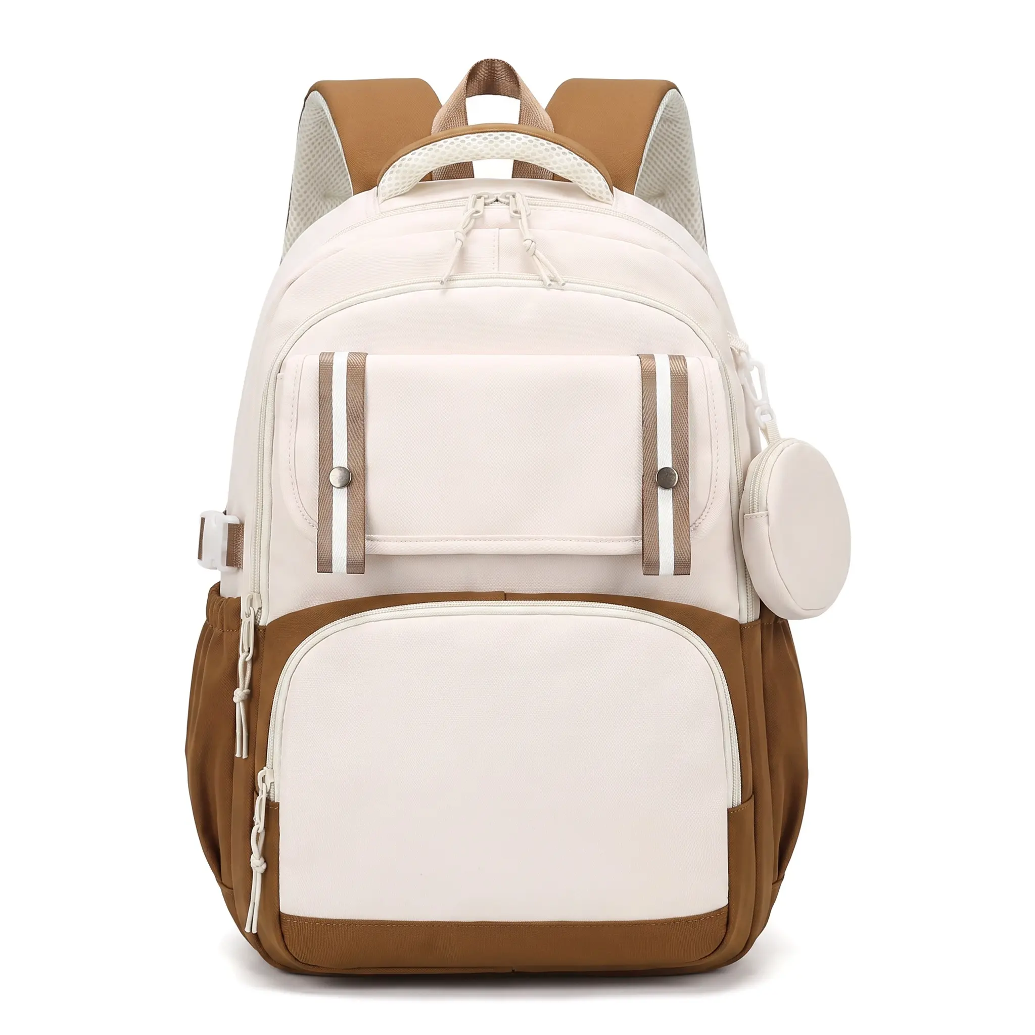 School Backpack for Teens, Casual Solid Color Oxford Fabric Zip Travel Daypack with 11-Inch Laptop Compartment, Backpacks For School, Adjustable