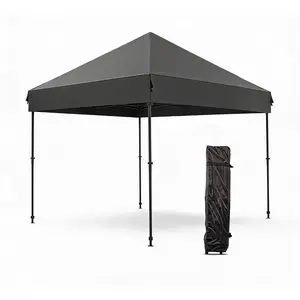 10x10 ft Pop Up Canopy Tent - Portable Outdoor Canopy with Roller Bag, 3 Adjustable Height, Easy Up Sun Shade Shelter with 4 Sand Bags, 8 Stakes & 4 Guy Ropes, for Patio Garden Yard