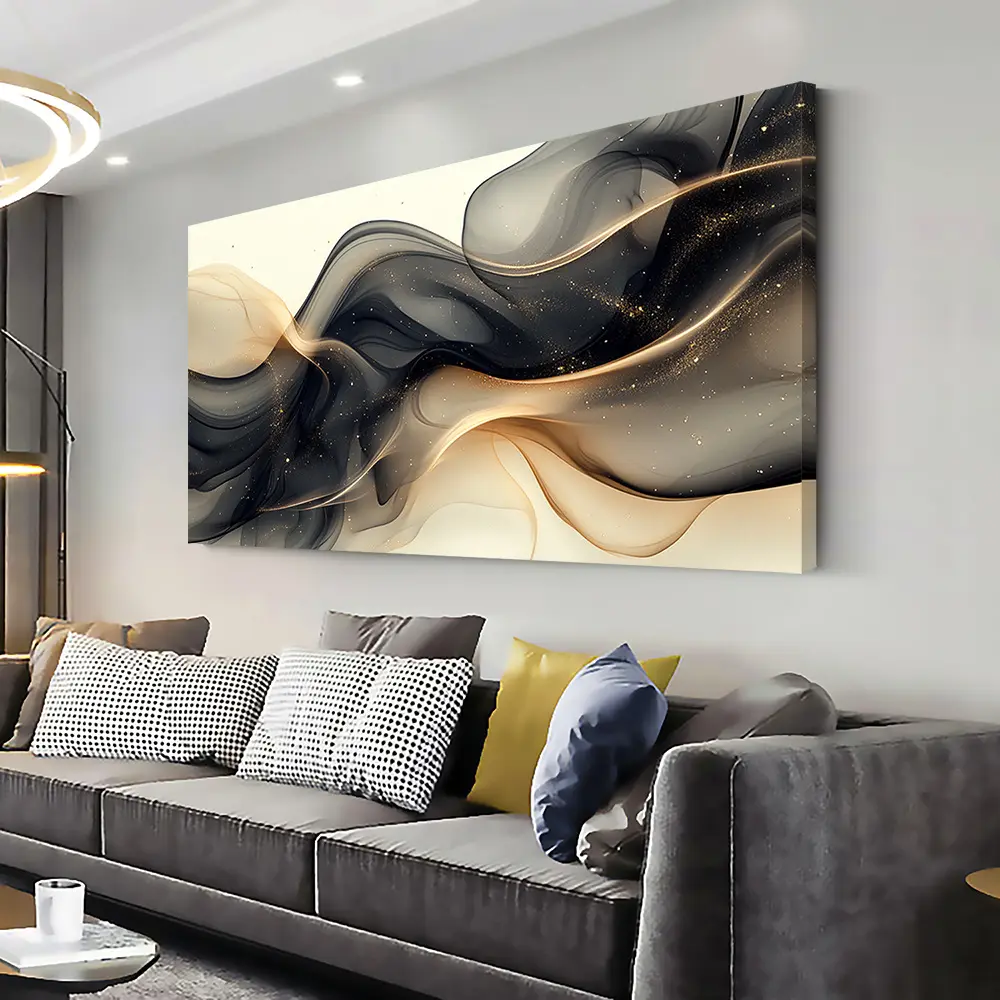 Modern Abstract Landscape Canvas Wall Art Print - Gallery-Wrapped, Multi-Size, High-Quality Hangable Indoor Wall Decor for Home Living Rooms, Bedrooms (Check the Size), Decor For Living Room