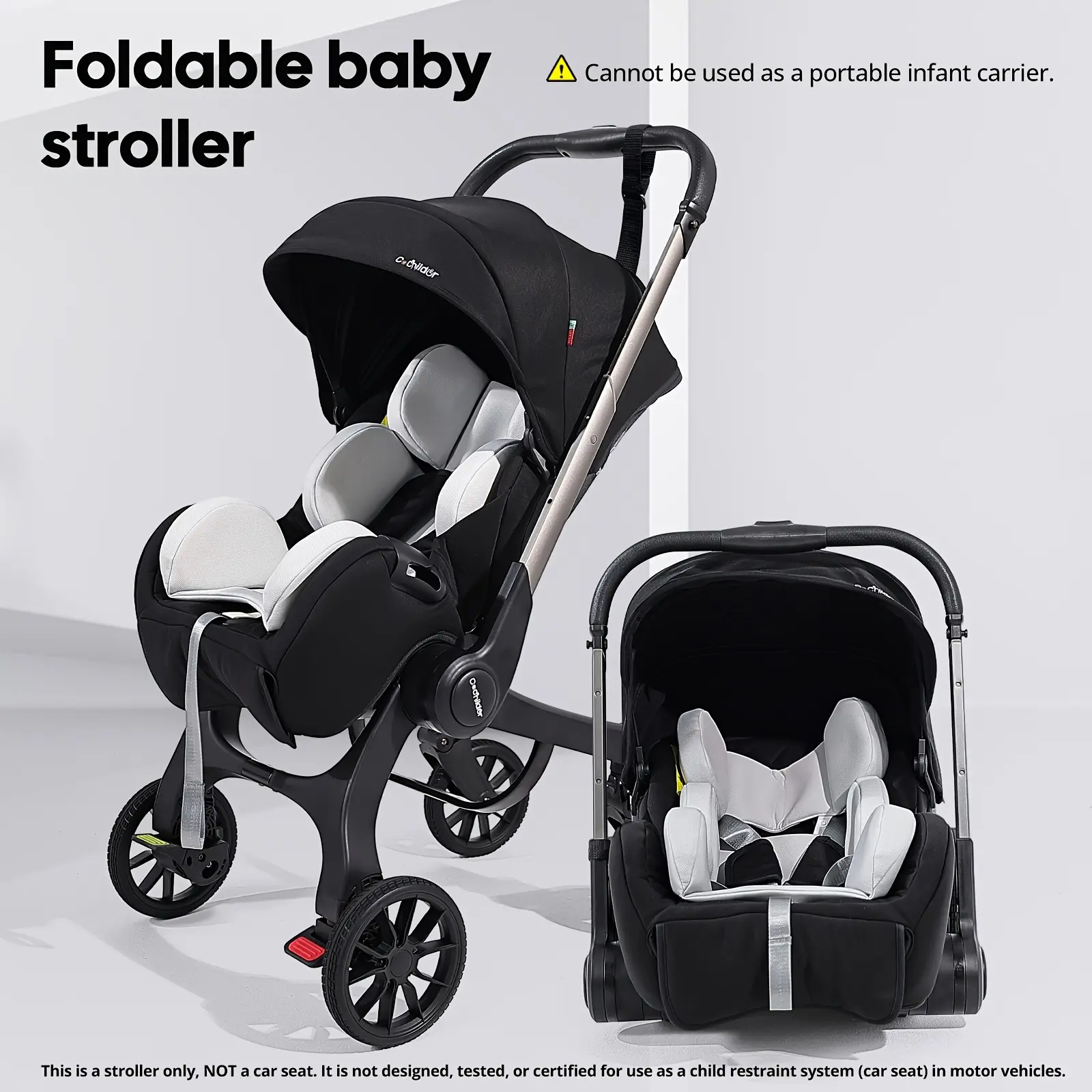 Cochildor Compact Lightweight Baby Stroller - 1-Hand Fold, Reversible Seat, UPF50+ Canopy, Sturdy Metal Frame, Breathable Fabric, 5-Point Harness, Large Basket, Shock-Absorbing Swivel Wheels, Adjustable Handle for Travel & Daily Outings