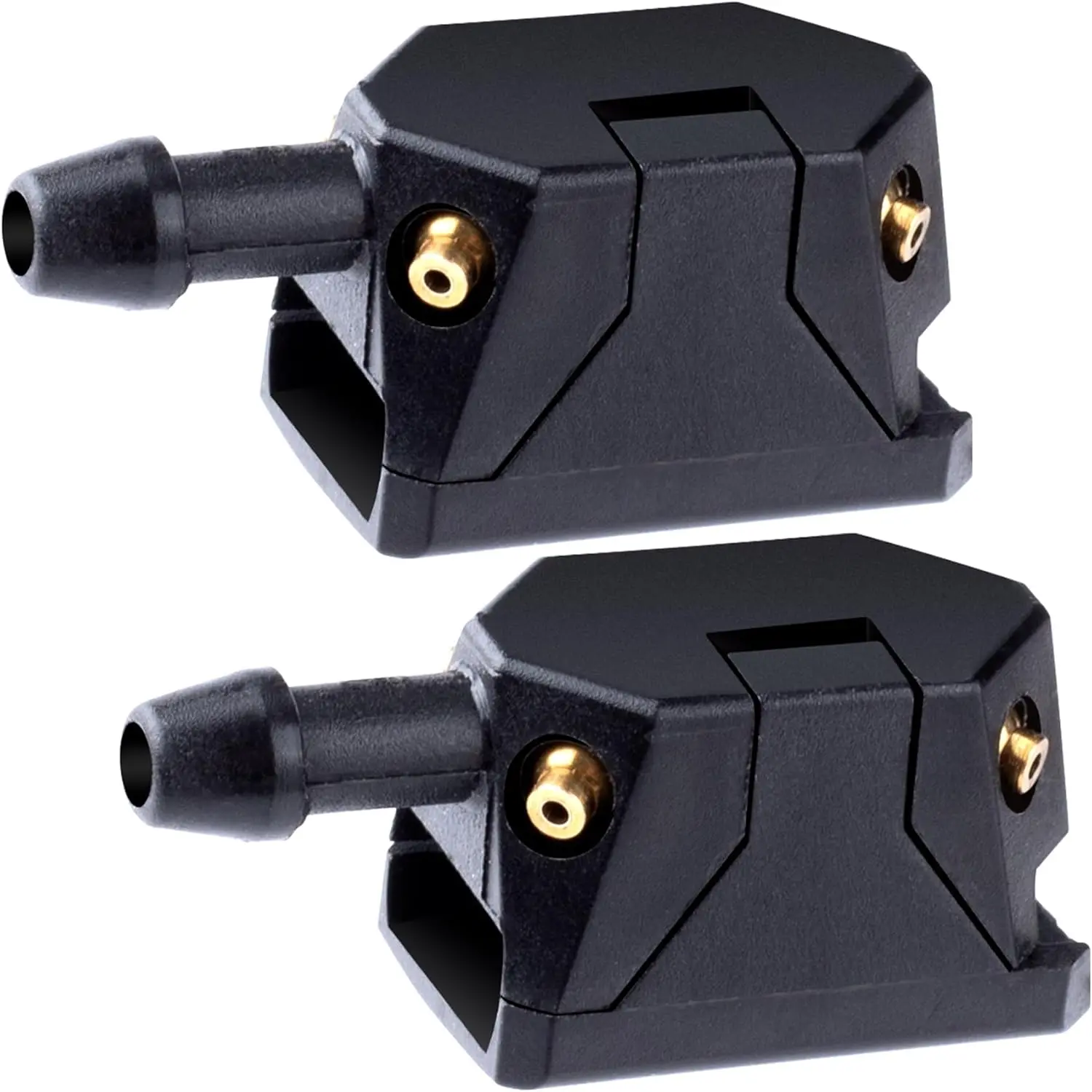 2 count Adjustable Windshield Washer Nozzles, 3-Way  Aimable  Front Windshield Washer Sprayer with 4 Copper, Wiper Sprayer Arm Nozzles  for  - Black