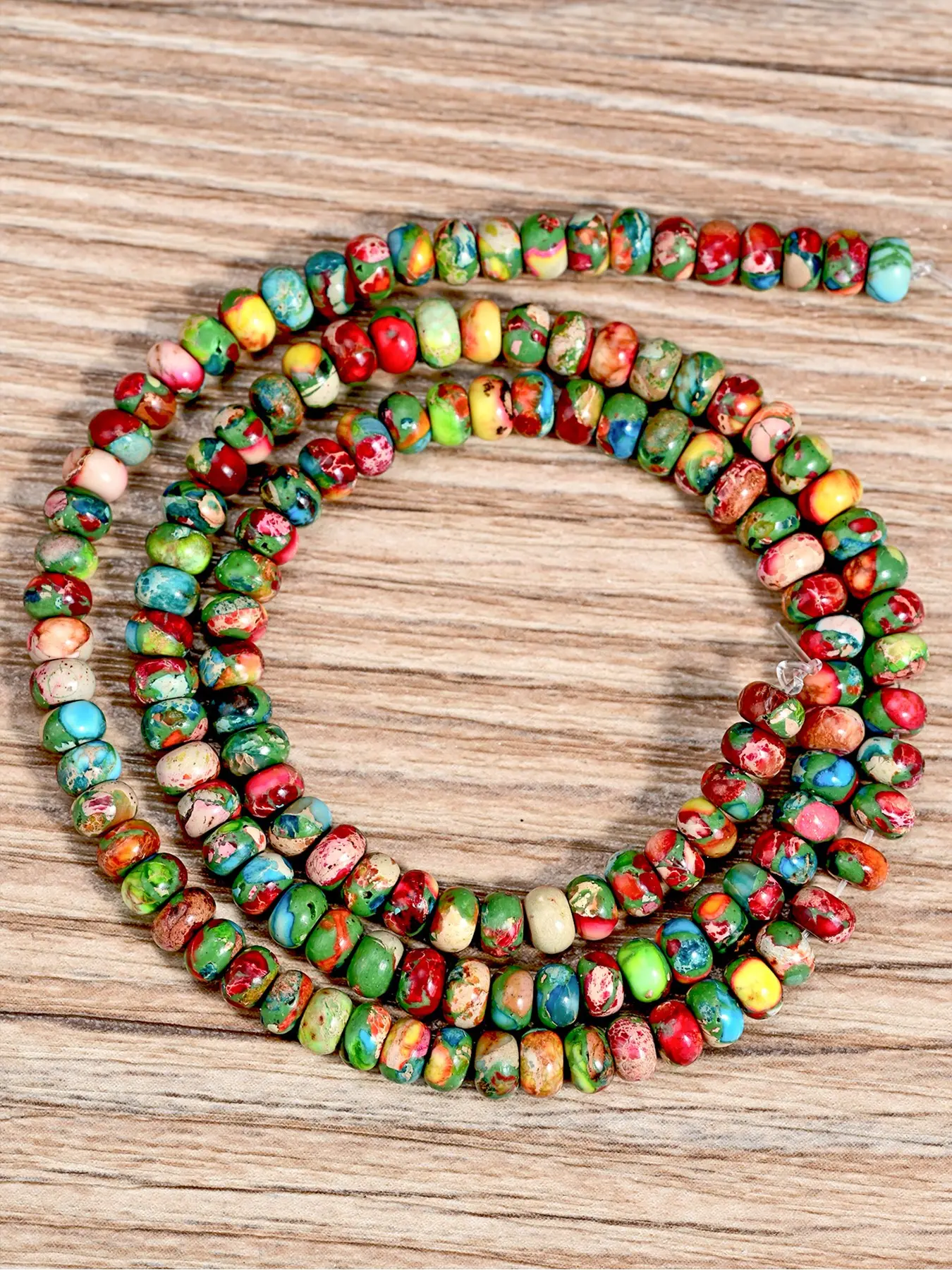 135pcs Boho Natural Imperial Jasper Spacer Beads, 4*2mm Larimar Gemstone Loose Beads for DIY Jewelry Making Crafts, Handmade Necklaces, Bracelets Accessories, Jewelry Making Supplies, Decoration Beads, Diy Beads Assortment