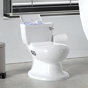 【GARVEE】Potty Training Toilet for Baby with Realistic Flushing Sound, Soft Seat, Removable Pot, Storage Tank, Toilet Paper Holder, Splash Guard, and Non-Slip Design for Toddlers