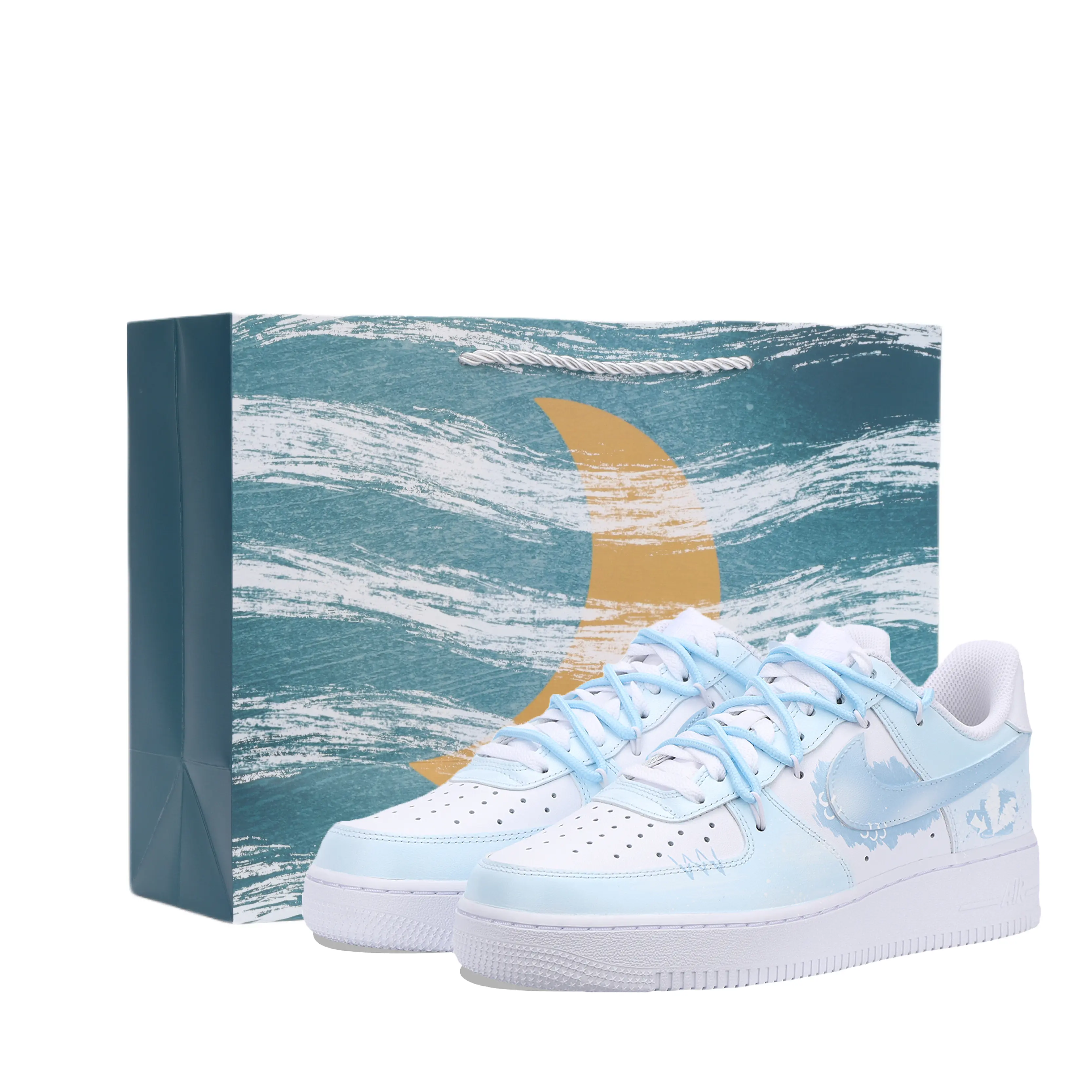 Nike Air Force 1 Custom Graffiti Sneakers: Gradient, Deconstructed, Heart Design, Non-Slip Low-Top Unisex Shoes Verifiable, with credentials and supporting global authentication
