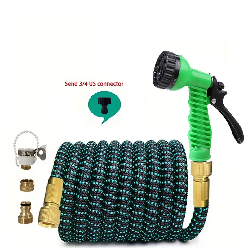 3 Times Expandable Retractable Water Hose Set, Multi-Pattern High Pressure Spray Nozzle Gun, Anti-Kink Leakproof Garden Water Pipe With All Connectors For Household & Outdoor Use