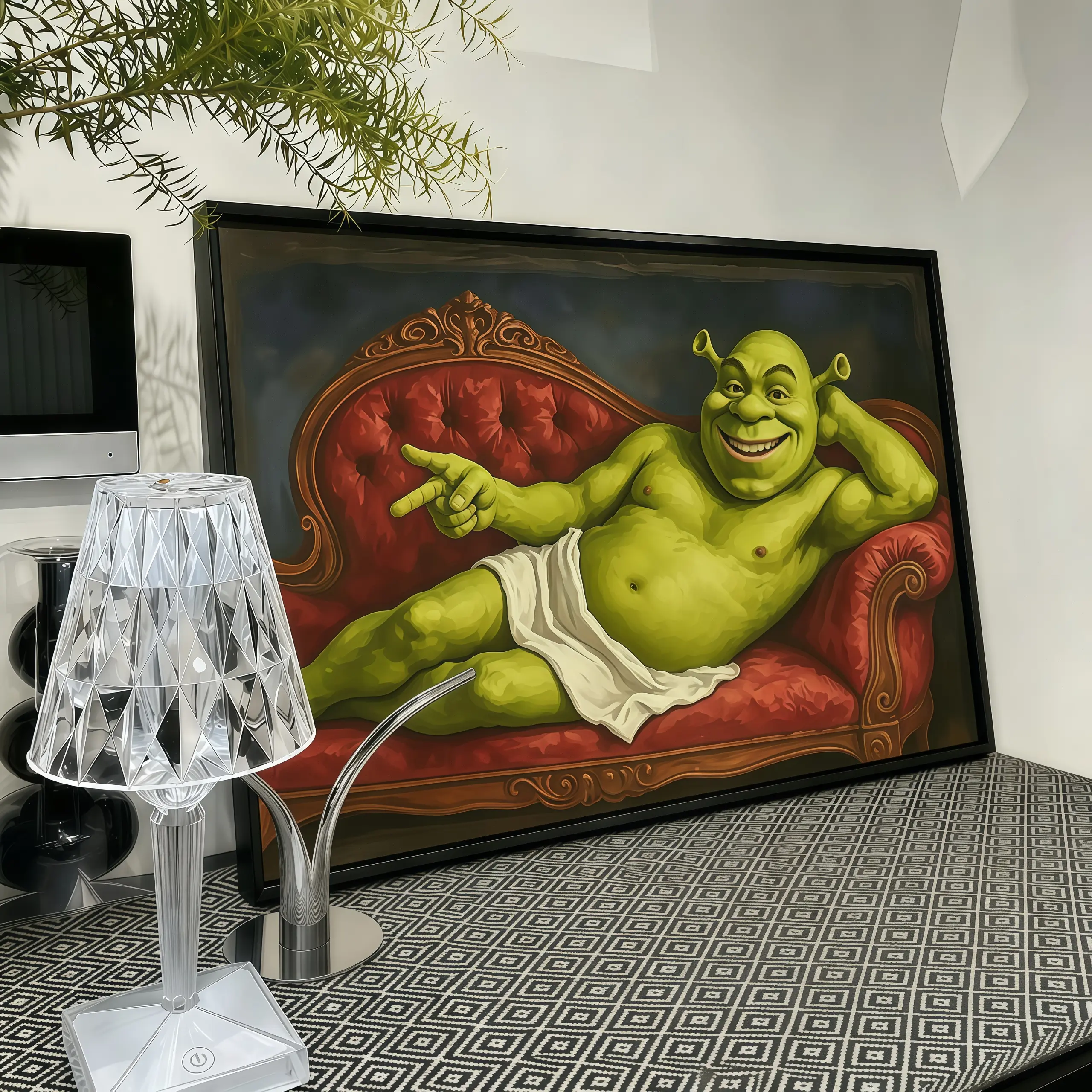 [New Product Launch] Lightweight Renaissance Shrek Print Meme Art Bathroom Poster, Multi-Size Home Decor Wall Art, Whimsical Gen Z Weirdcore Gag Gift, Post Ideas for Supplies Enthusiasts - Viral Find - Gift Idea