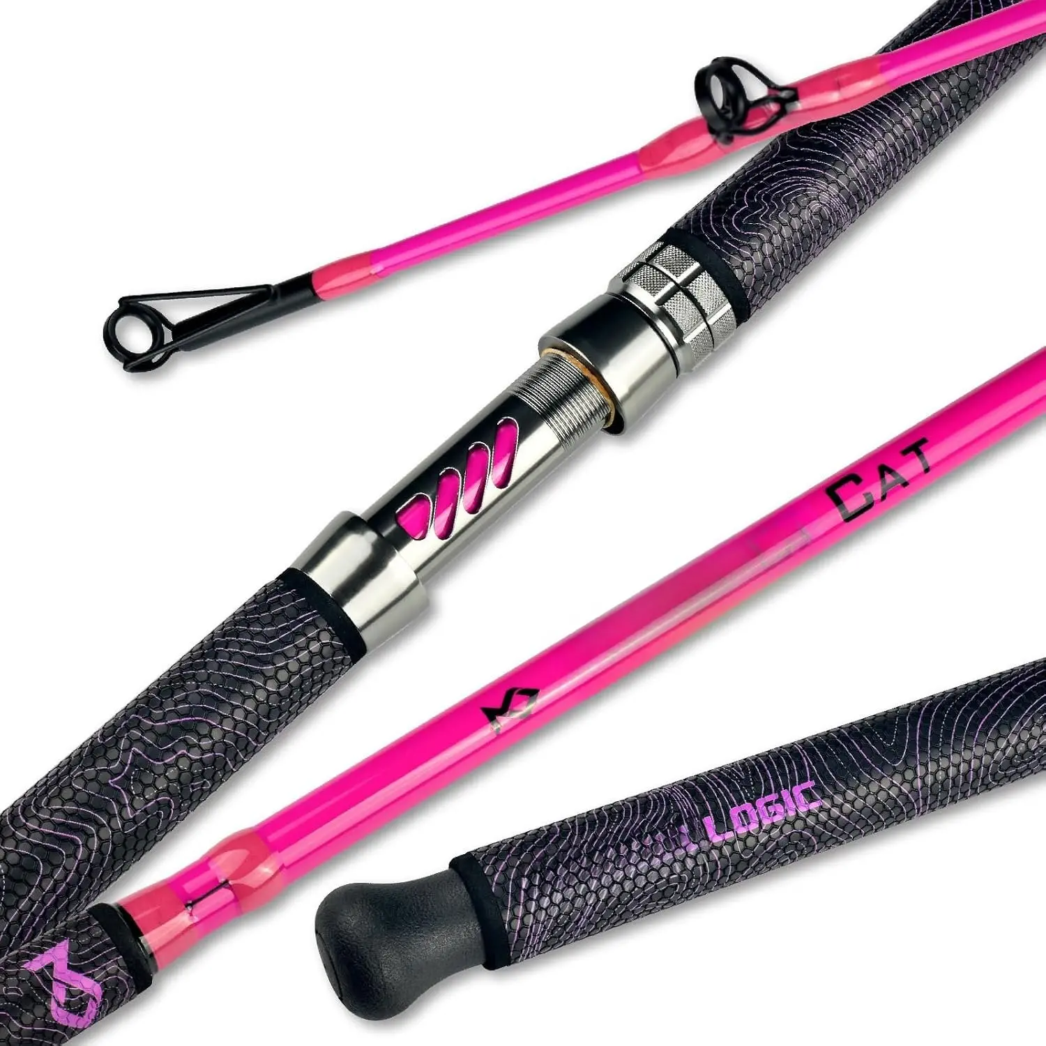 Catfish Casting Rod, 7' MH Glow-in-Dark 1- | Glow catfish rod with S-glass carbon blank, EVA grip, stainless guides, 10-50lb line and 1-10oz lures for night fishing
