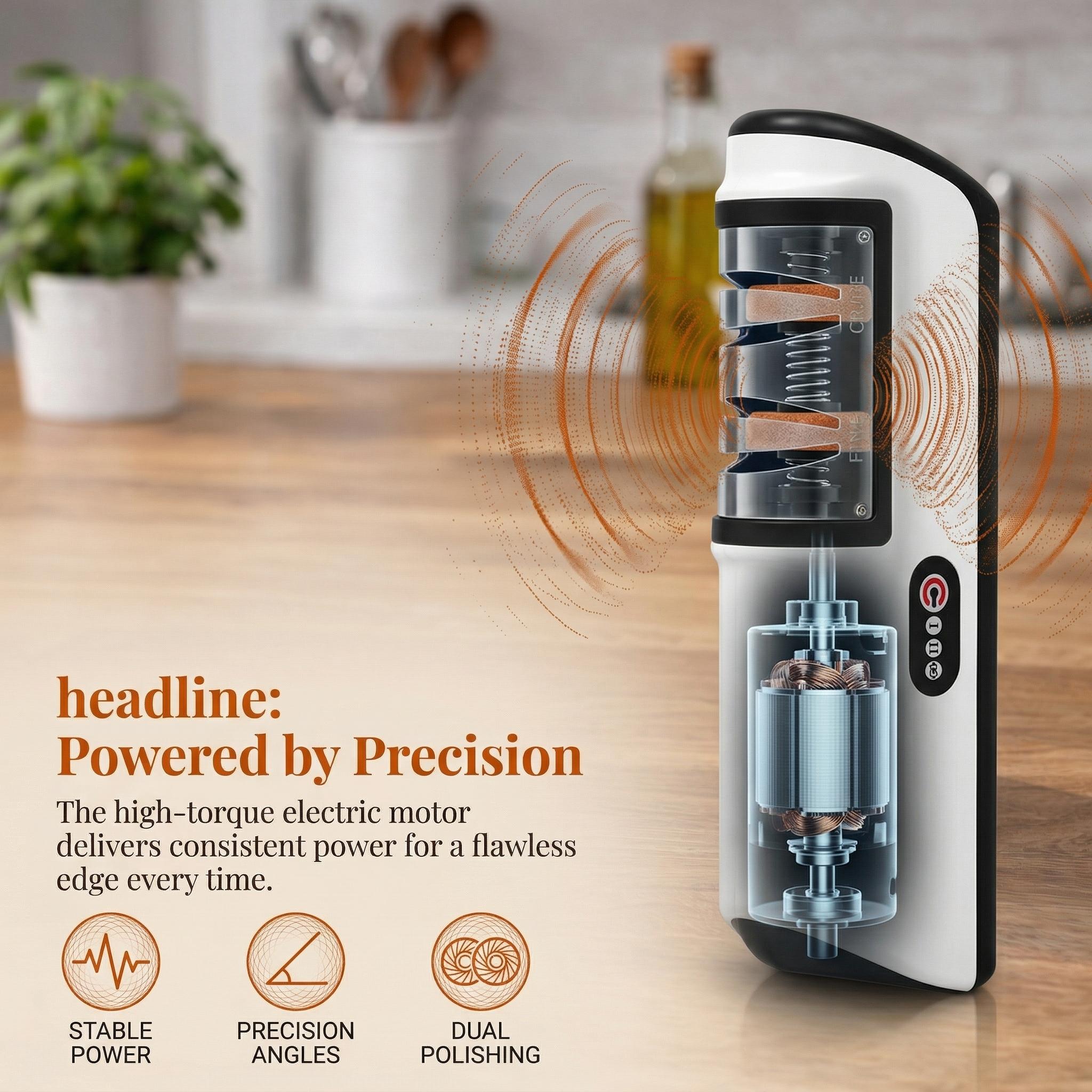 4-Stage Electric Knife Sharpener| Professional Kitchen Knife Sharpening System, Fast & Precise Blade Repair Tool for Home Chefs, Stainless Steel Knives & Daily Use