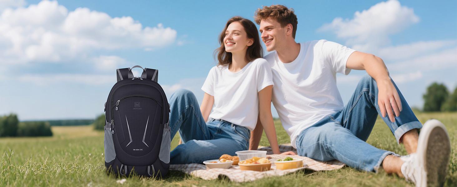 Backpack - Ultra Lightweight Packable Backpack for Travel Camping, Hiking Back Pack Waterproof Foldable Daypack for Men Women Black