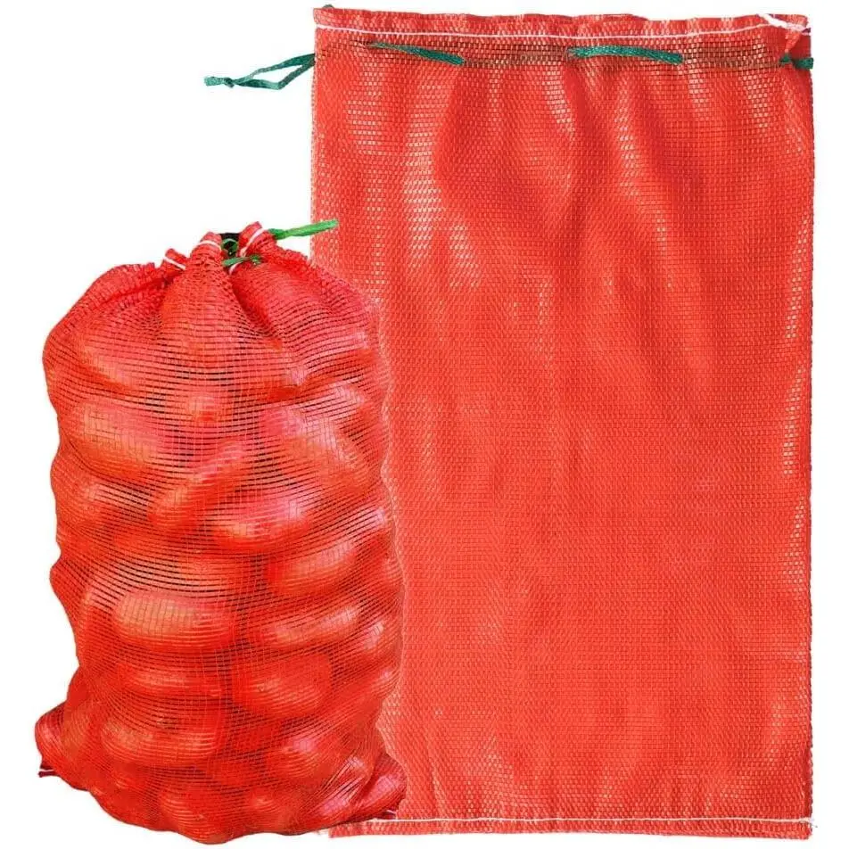 Extra Large Mesh Produce Bags 60 lbs Reusable Onion Sacks Vegetable Storage Bags Washable Net Bag 21” x 32” for Onion Potato Firewood Crawfish, Pack of 10