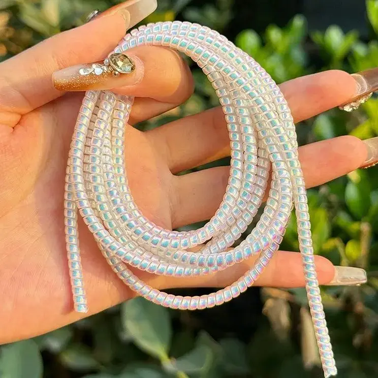 Iridescent Spiral Cable Protector Wrap 3 Pack, 62 Inch Pet Chew Resistant Cord Sleeve, Anti Break Strain Relief Wire Cover For USB Charging Cables Headphones, Free Cable Organizer Clip Included