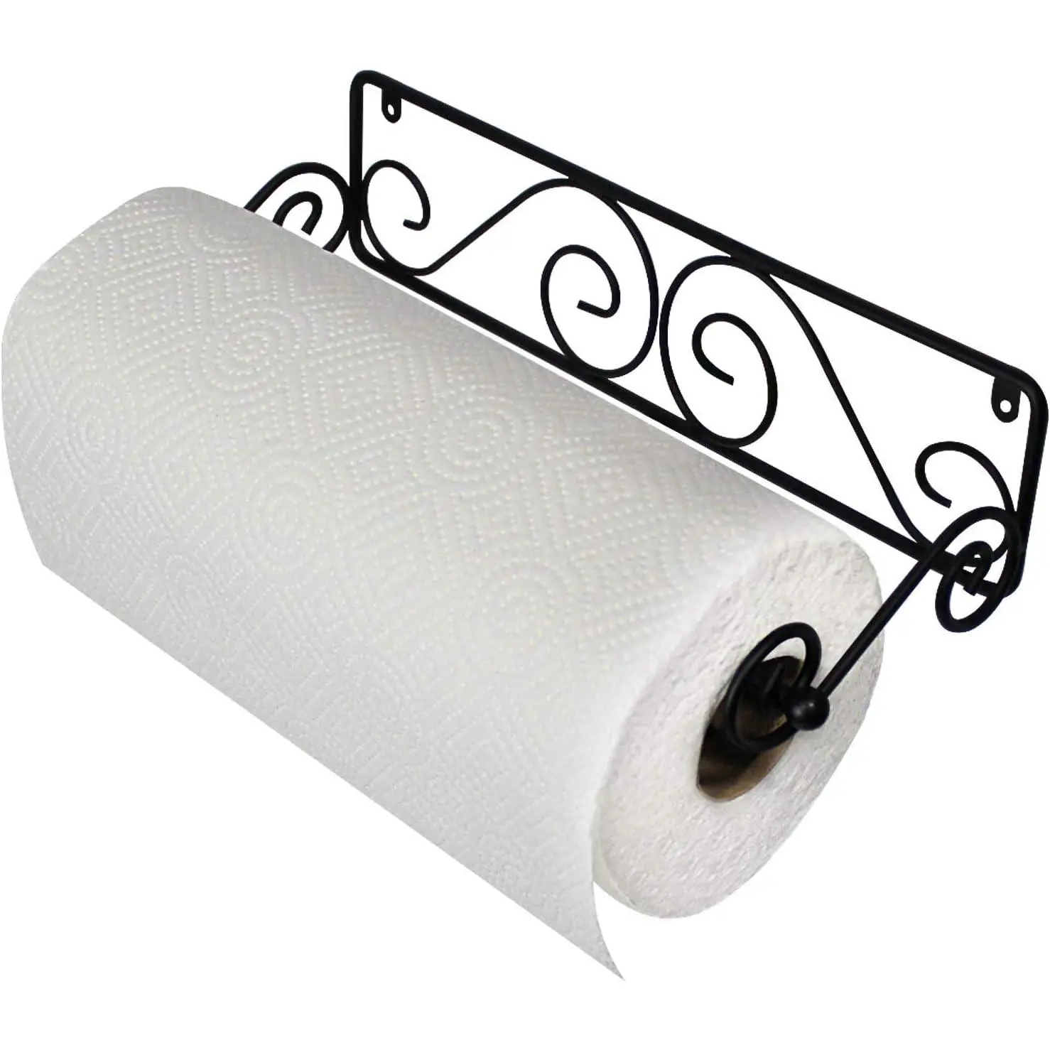 Paper Towel Holder Wall Mount - Easy -Handed  Kitchen Paper Towel Dispenser, Under Cabinet Paper Towel Holder, Black