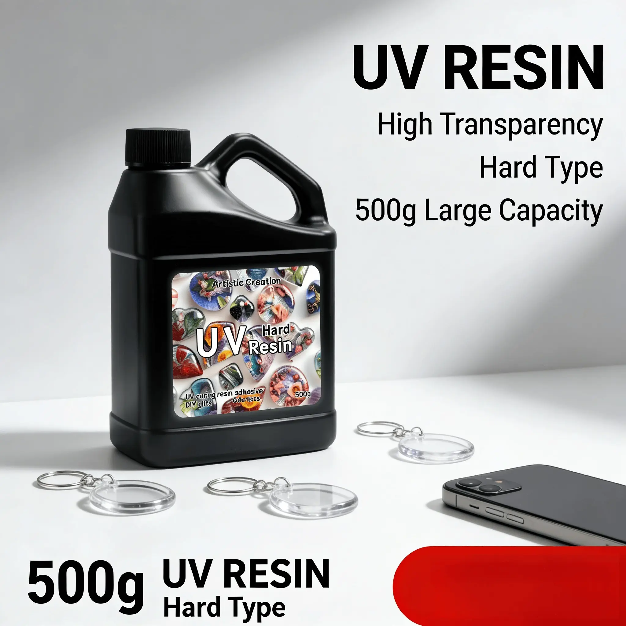UV Resin Upgrade Kit, Hard Clear UV Cured Epoxy Resin, Sturdy & Transparent, For DIY Jewelry, Resin Art & Daily Handmade Creative Projects
