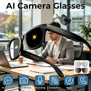 Smart Camera Glasses with 8mp Photochromic Lenses, One-Touch Adjustment, Bluetooth-compatible Wireless, UV Protection, Easter Gift