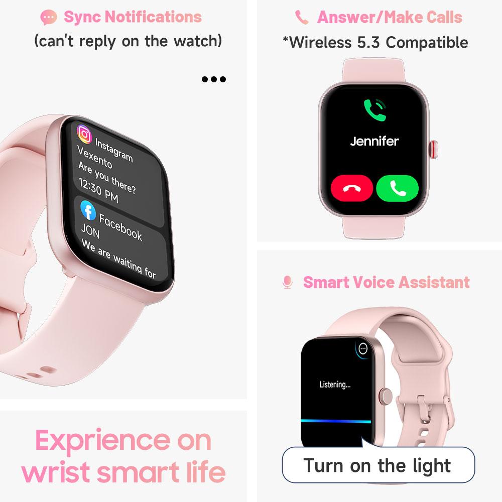 TOOBUR Fashion Smart Watch Compatible Android iOS,Fitness Sport Watch with BT Call Step Counter 100 Sports Modes IP68 Waterproof SmartWatch TOOBUR Fashion Smart Watch Compatible Android iOS,Fitness Sport Watch with BT Call Step Counter 100 Sports Modes IP68 Waterproof SmartWatch