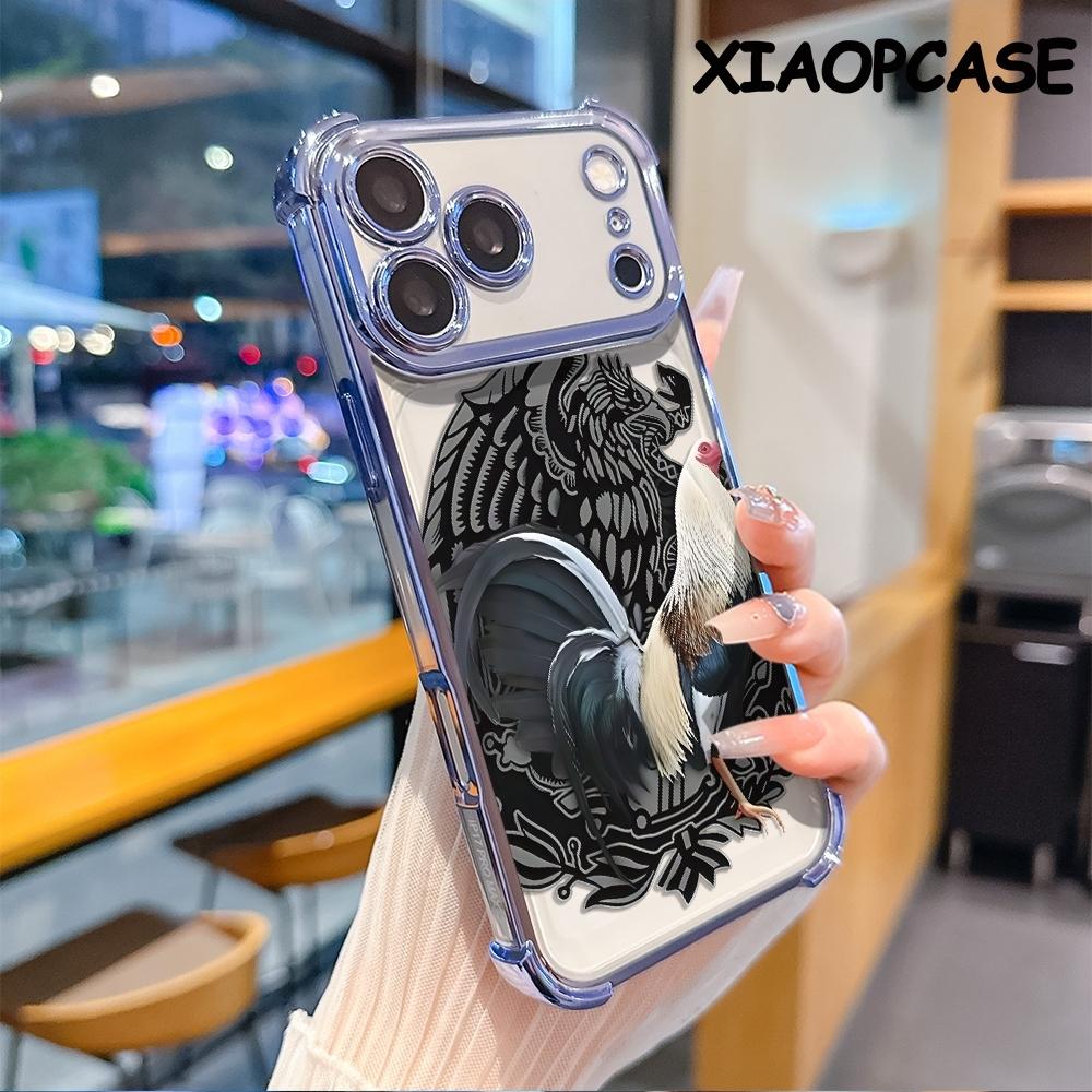 Rooster Eagle pattern four-corner drop-proof soft TPU phone case iPhone 17 Pro Max Air 16 15 14 13 12 11 Plus Fashionable camera protection shockproof and drop-resistant durable phone case