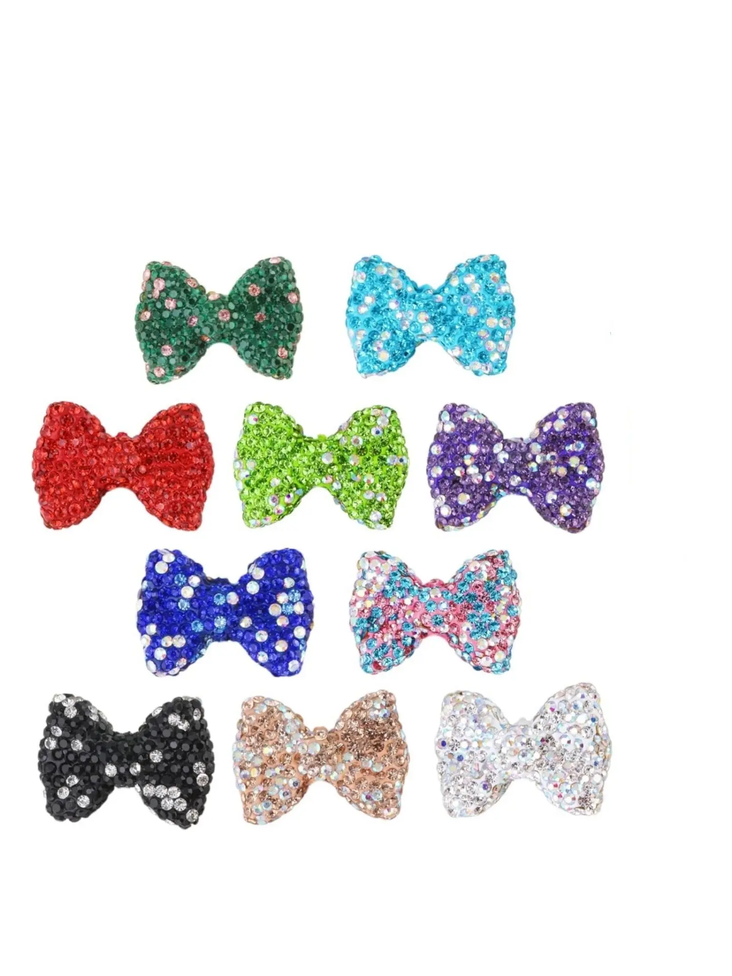 5/10/20Pcs Bow Focal Beads for Pens Polymer Clay Fancy Bead Sparkly Rhinestone Spacer Beads Bead Assortment for Beaded Pens Bracelets Keychain Jewelry Making Diy Beading DIY Beads