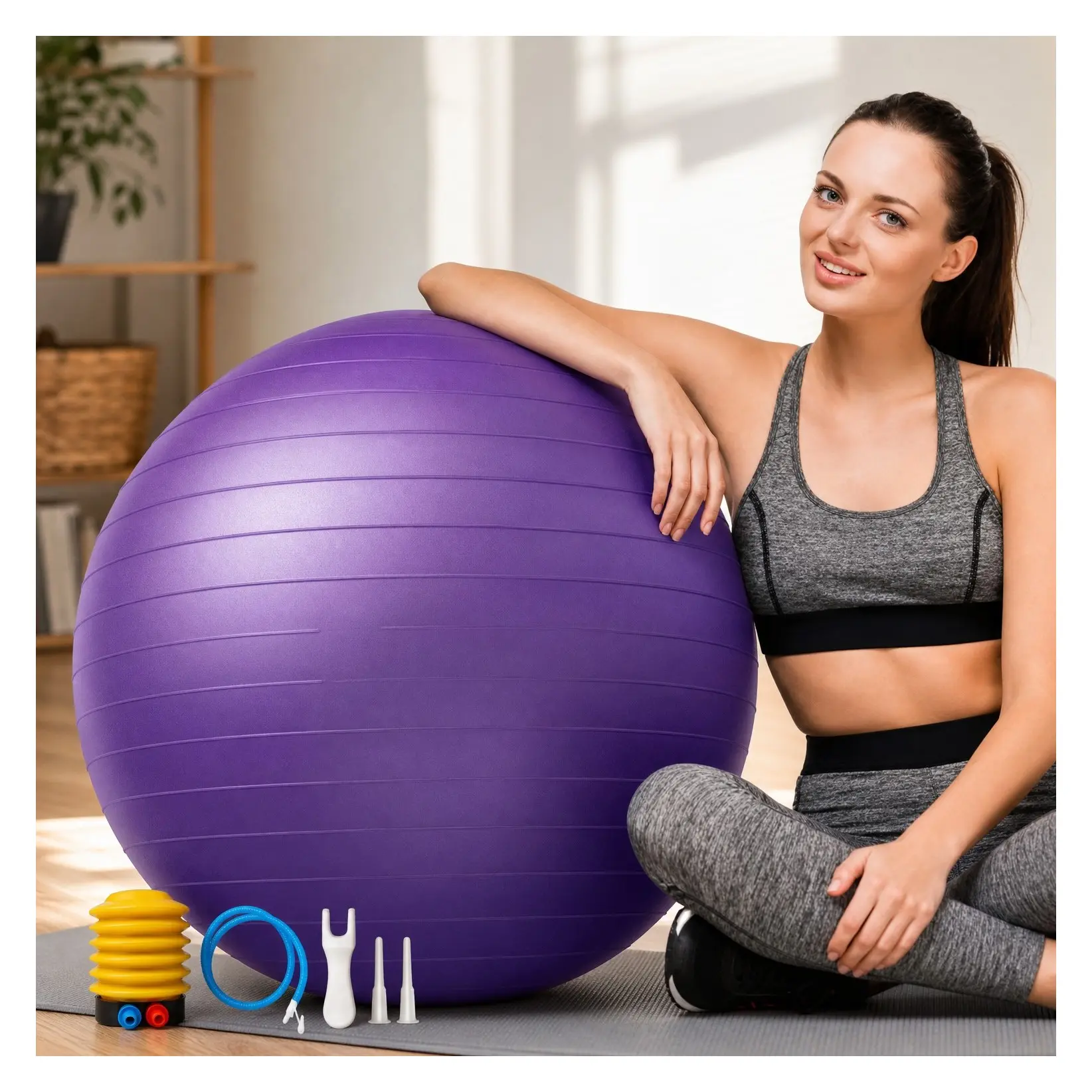 Soft Exercise Ball for Yoga, Pregnancy Ball Chair, and Pilates Equipment with PumpGift