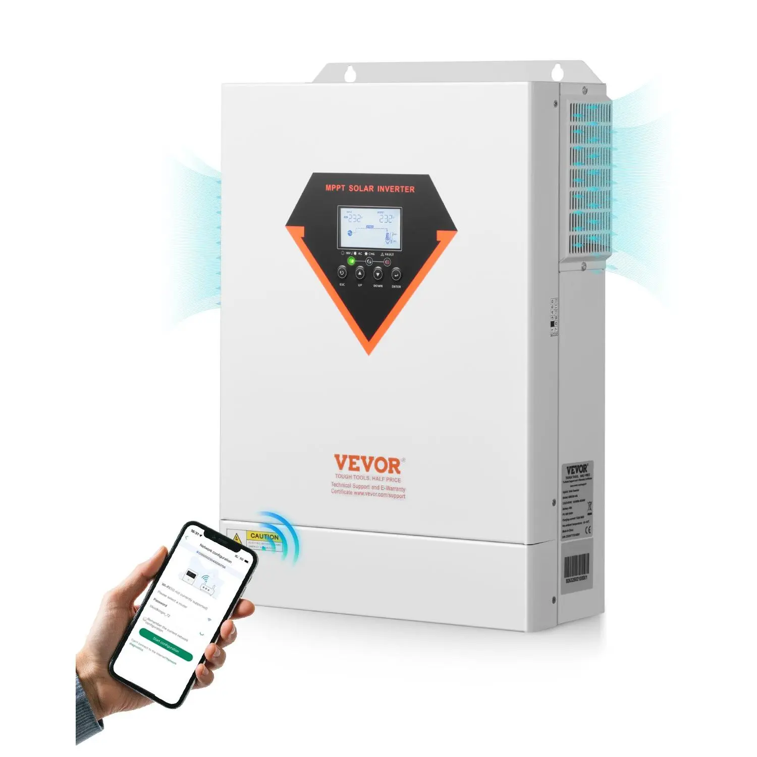 【DealsForYouDays】VEVOR Hybrid Solar Inverter, 6000W, All in One Pure Sine Wave Power Inverter Charger, 48V DC to Single-Phase 220/230V AC, with 120A MPPT Solar Controller, for Off-Grid System Lead Acid Lithium Battery