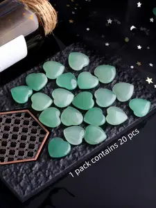 1 pack contains 20 natural crystal, Green Aventurine, heart-shaped high-quality natural stone jewelry, perfect gift for lovers