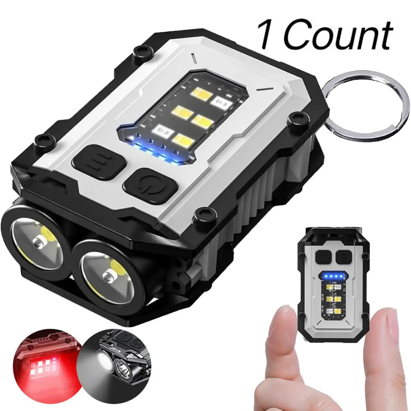 Wild Bright Keychain Light, Multi-Function Magnetic Flashlight, LED Outdoor Work Lamp, Portable Camping Emergency Light, Strong Magnet, Hat Clip Light, Rechargeable Lights