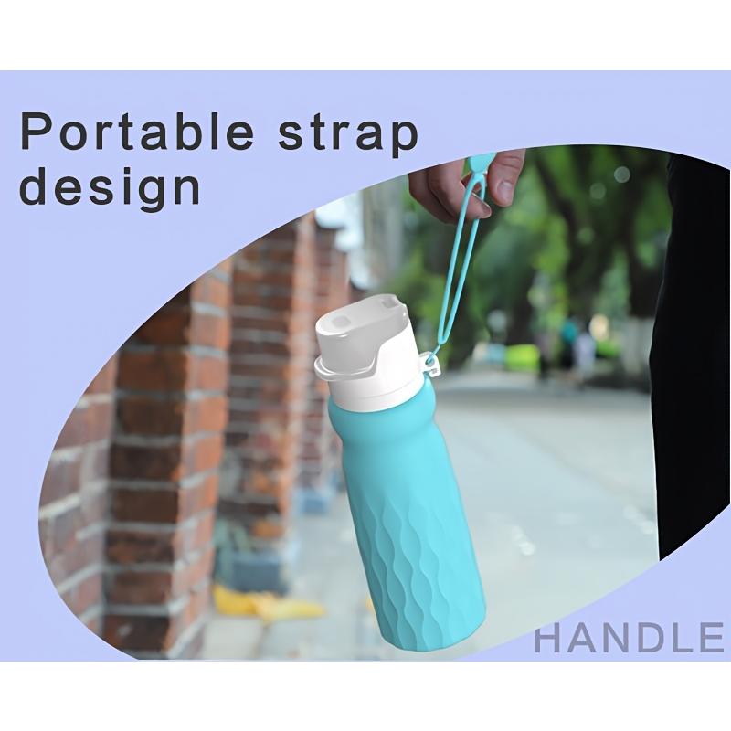 Shock-Resistant Foldable Water Bottle - Made from Food-Grade Silicone, Double Lock Leak-Proof for Gym And Hiking | Fits in Cup Holders & Complies with Airport Security